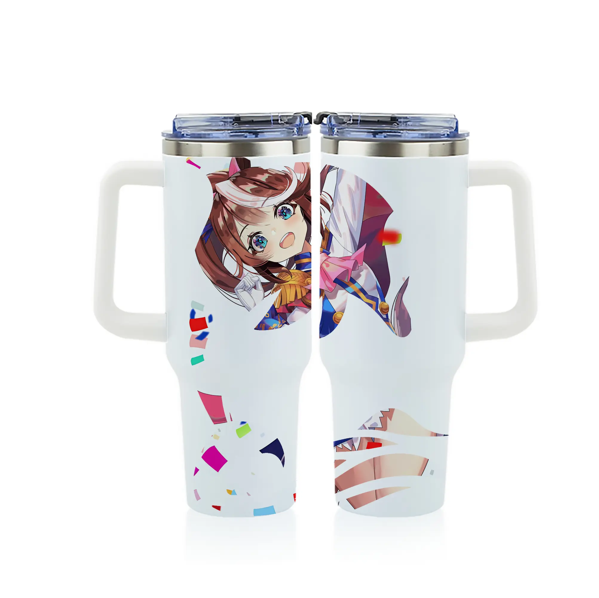 ウマ娘 プリティーダービー グッズ トウカイテイオー - 1200mL フルプリント車用タンブラー ・ 304ステンレス 内側 ・ 201ステンレス 外側 ・ 保温 保冷 ・ 通勤 ドライブ アウトドア用