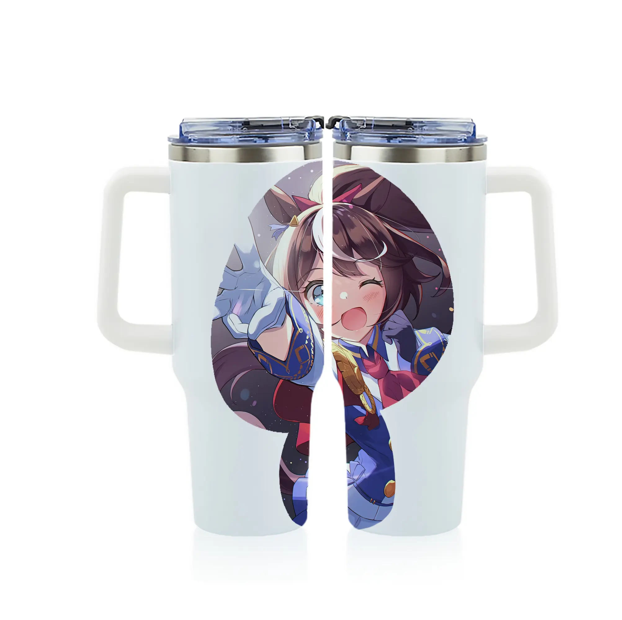 ウマ娘 プリティーダービー グッズ トウカイテイオー - 1200mL フルプリント車用タンブラー ・ 304ステンレス 内側 ・ 201ステンレス 外側 ・ 保温 保冷 ・ 通勤 ドライブ アウトドア用