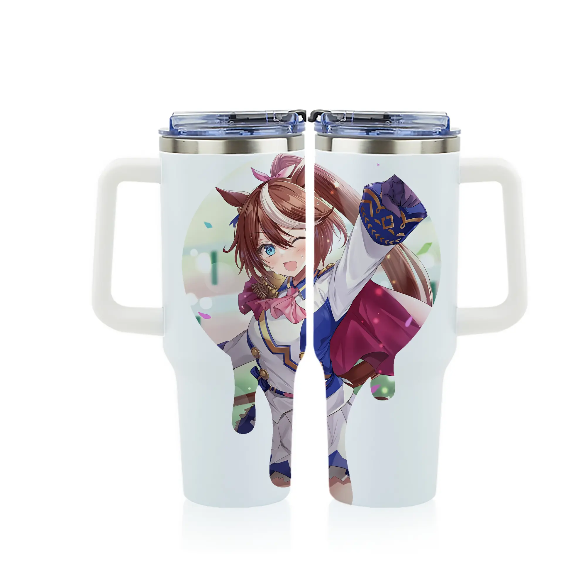 ウマ娘 プリティーダービー グッズ トウカイテイオー - 1200mL フルプリント車用タンブラー ・ 304ステンレス 内側 ・ 201ステンレス 外側 ・ 保温 保冷 ・ 通勤 ドライブ アウトドア用