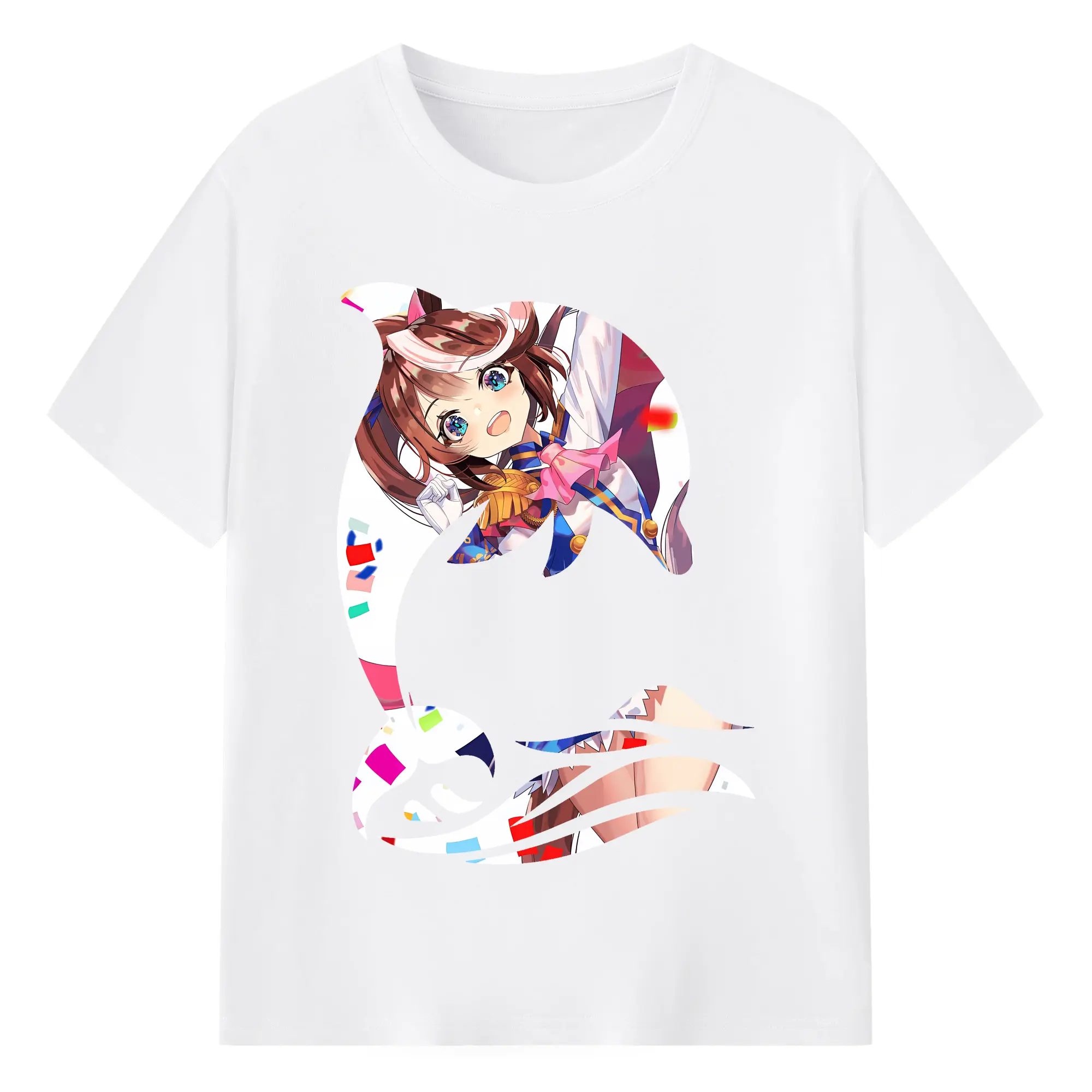 ウマ娘 プリティーダービー グッズ トウカイテイオー - 綿100％ 半袖Tシャツ ・ フロントプリント ・ 快適 通気性 ・ 日常使い 散歩 スポーツ用