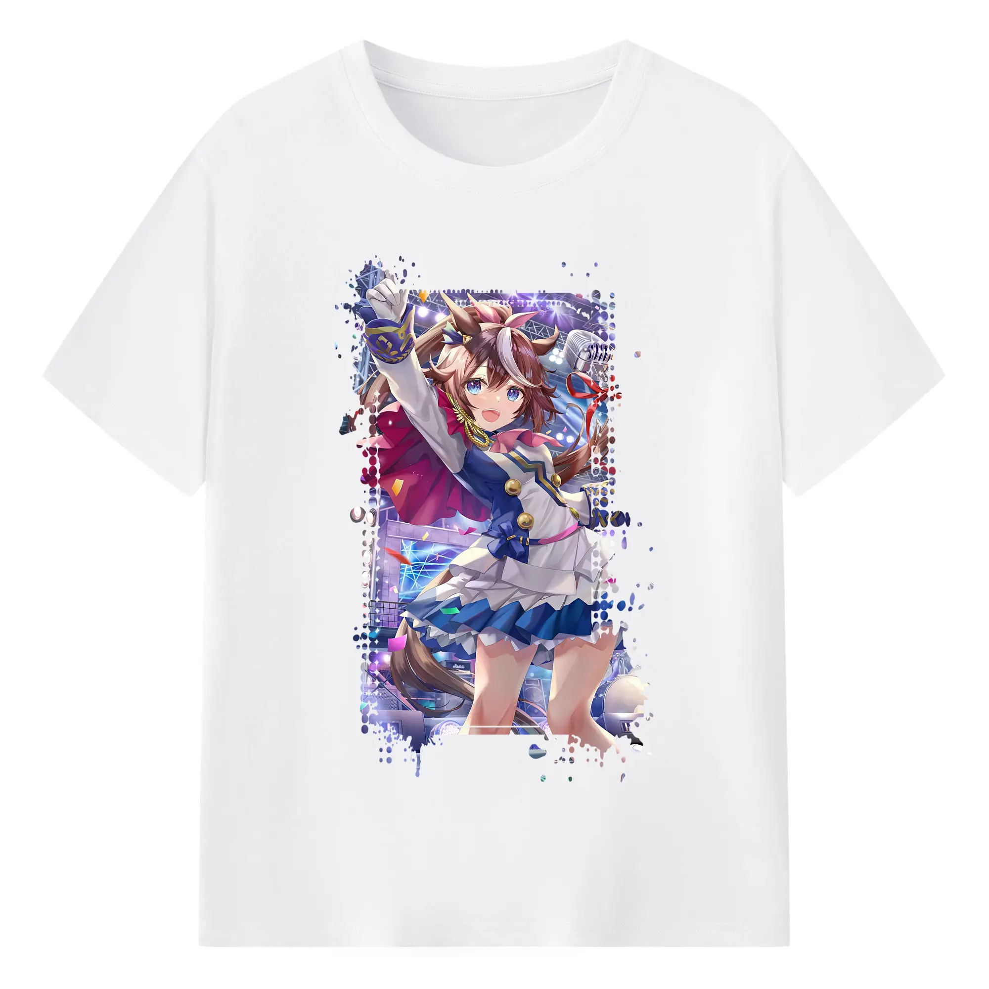 ウマ娘 プリティーダービー グッズ トウカイテイオー - 綿100％ 半袖Tシャツ ・ フロントプリント ・ 快適 通気性 ・ 日常使い 散歩 スポーツ用