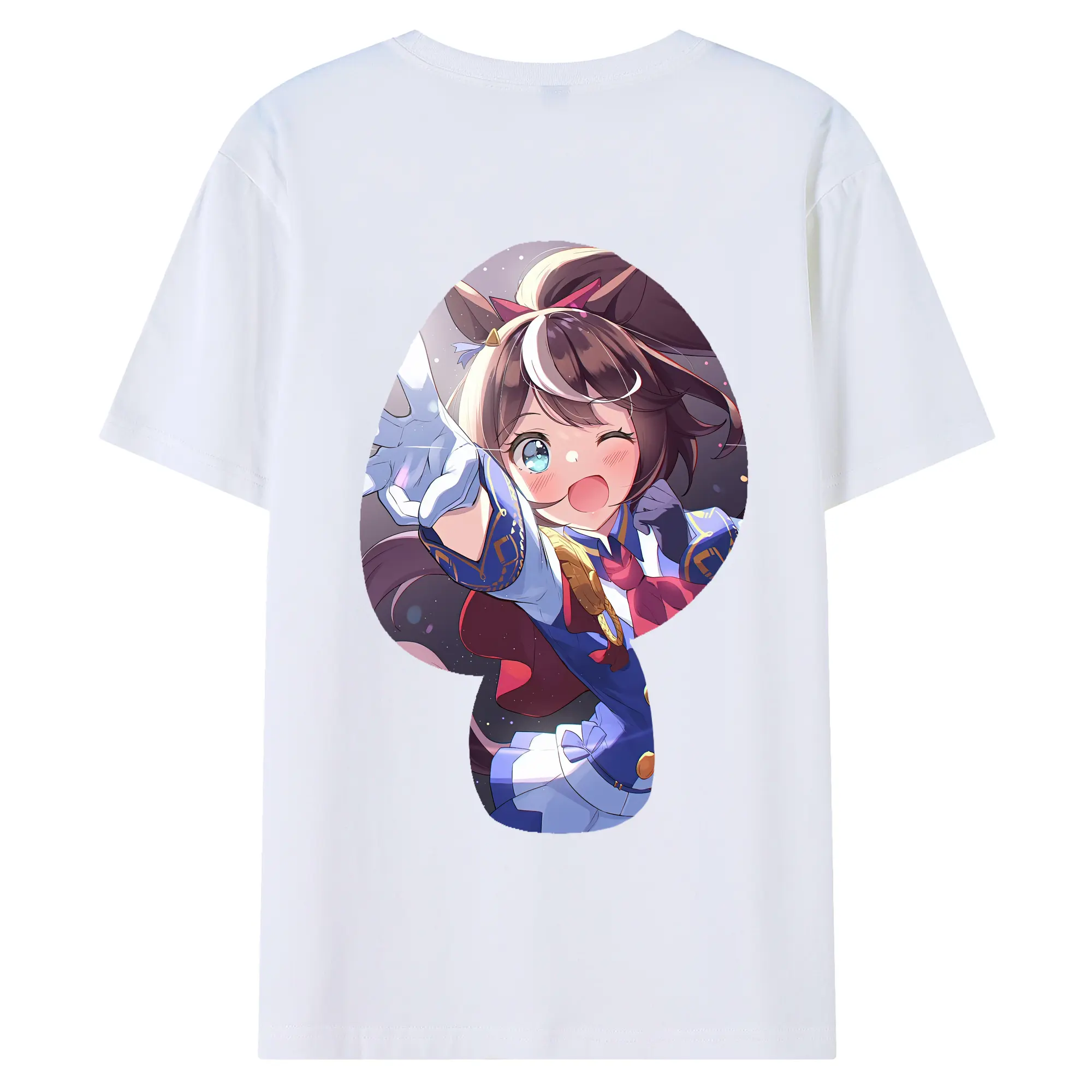 ウマ娘 プリティーダービー グッズ トウカイテイオー - 綿100％ 半袖Tシャツ ・ バックプリント ・ 快適 通気性 ・ 日常使い 散歩 スポーツ用