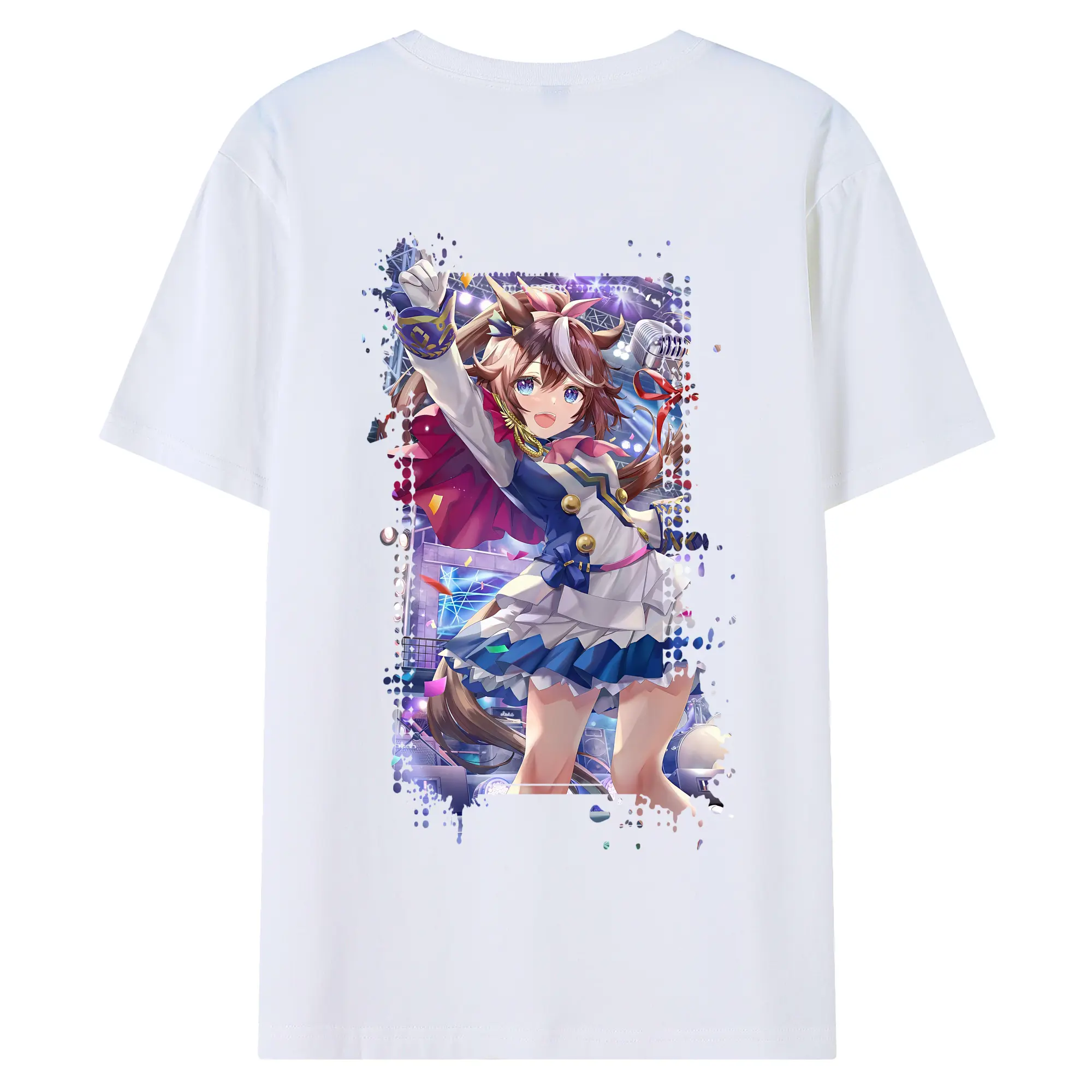 ウマ娘 プリティーダービー グッズ トウカイテイオー - 綿100％ 半袖Tシャツ ・ バックプリント ・ 快適 通気性 ・ 日常使い 散歩 スポーツ用