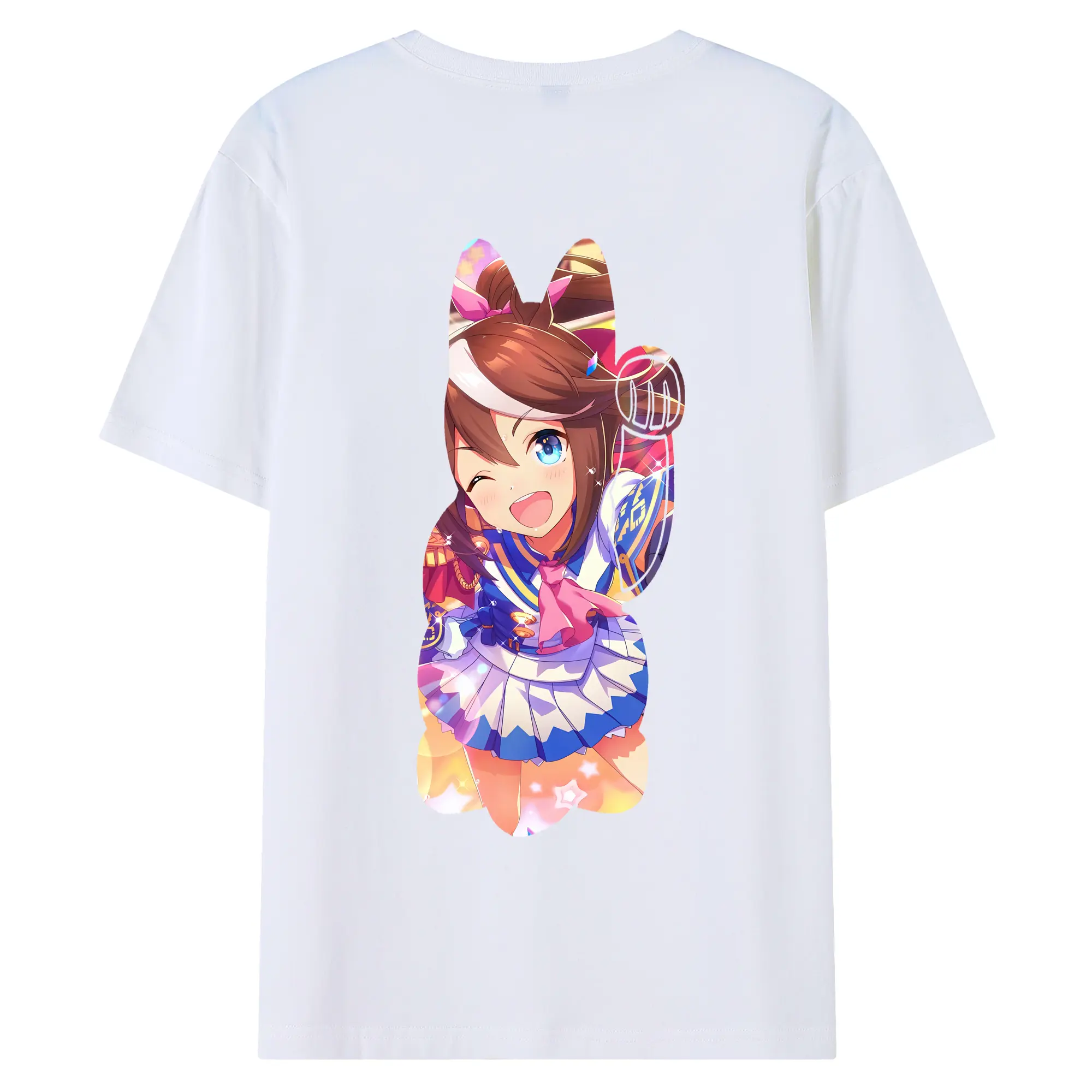 ウマ娘 プリティーダービー グッズ トウカイテイオー - 綿100％ 半袖Tシャツ ・ バックプリント ・ 快適 通気性 ・ 日常使い 散歩 スポーツ用