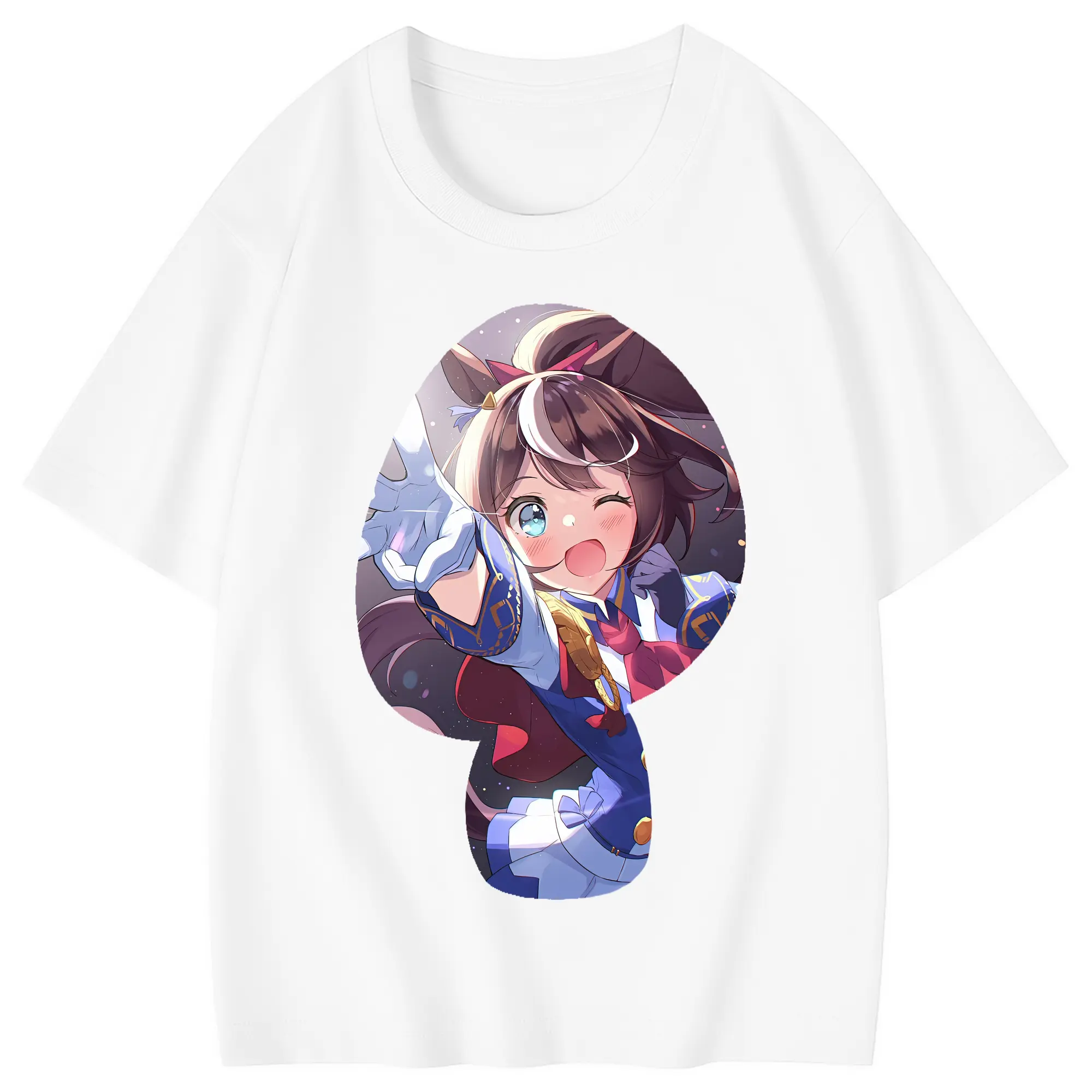 ウマ娘 プリティーダービー グッズ トウカイテイオー - 綿100％ キッズTシャツ ・ フロントプリント ・ 快適 通気性 ・ スポーツ カジュアル 散歩用
