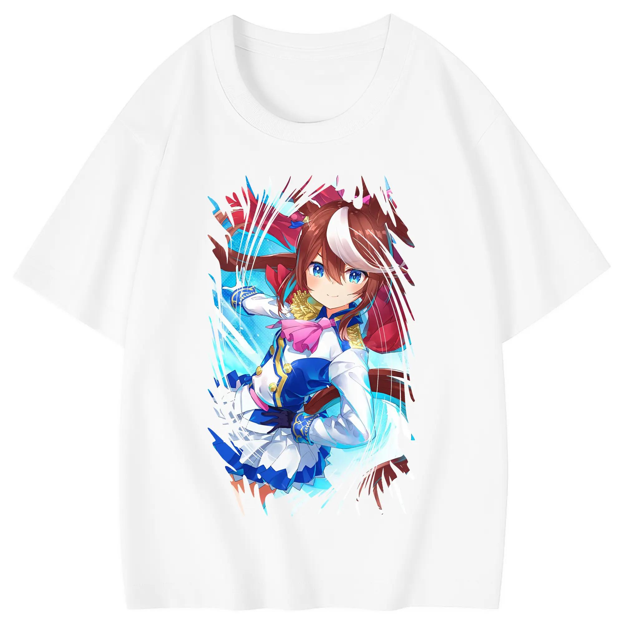 ウマ娘 プリティーダービー グッズ トウカイテイオー - 綿100％ キッズTシャツ ・ フロントプリント ・ 快適 通気性 ・ スポーツ カジュアル 散歩用