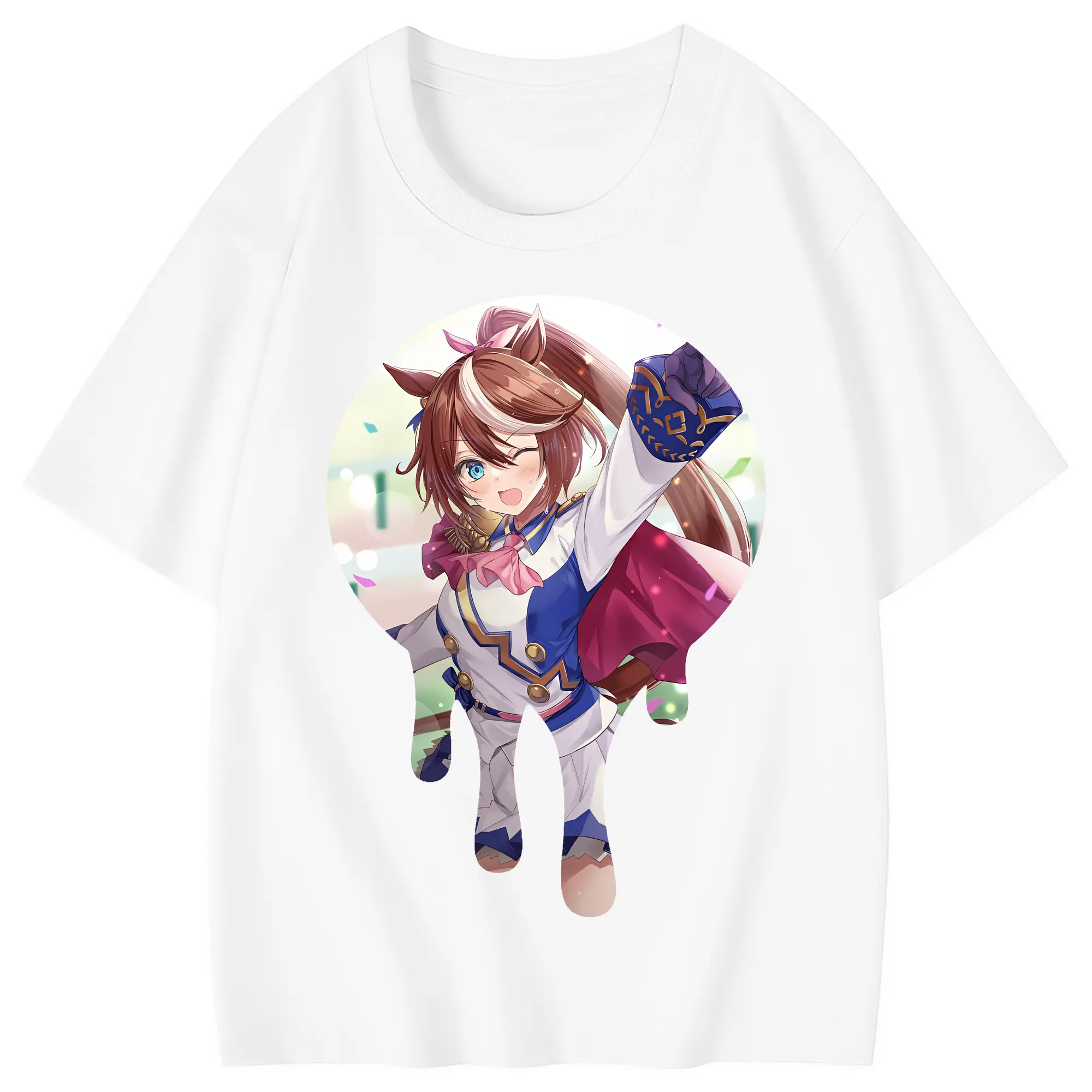 ウマ娘 プリティーダービー グッズ トウカイテイオー - 綿100％ キッズTシャツ ・ フロントプリント ・ 快適 通気性 ・ スポーツ カジュアル 散歩用
