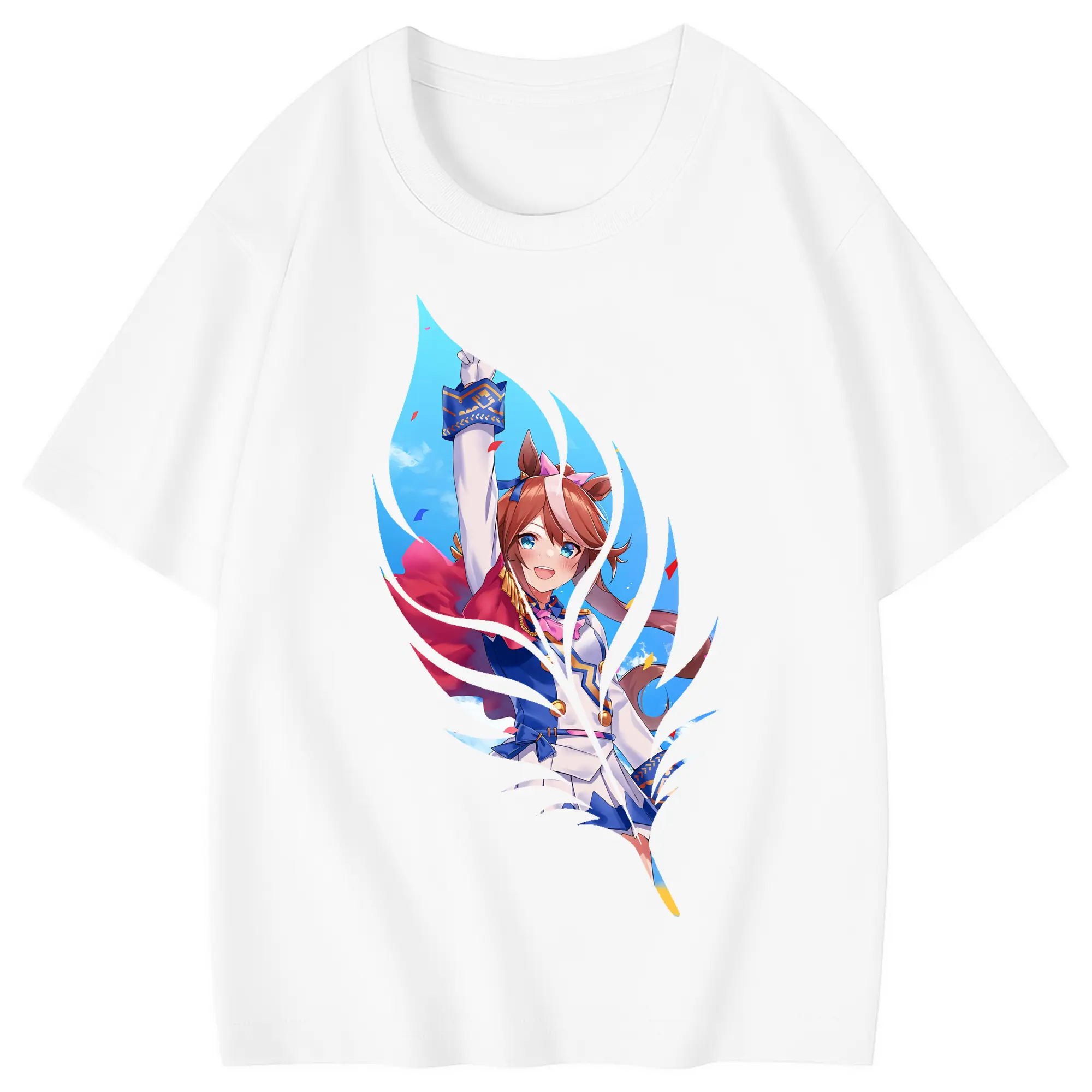ウマ娘 プリティーダービー グッズ トウカイテイオー - 綿100％ キッズTシャツ ・ フロントプリント ・ 快適 通気性 ・ スポーツ カジュアル 散歩用