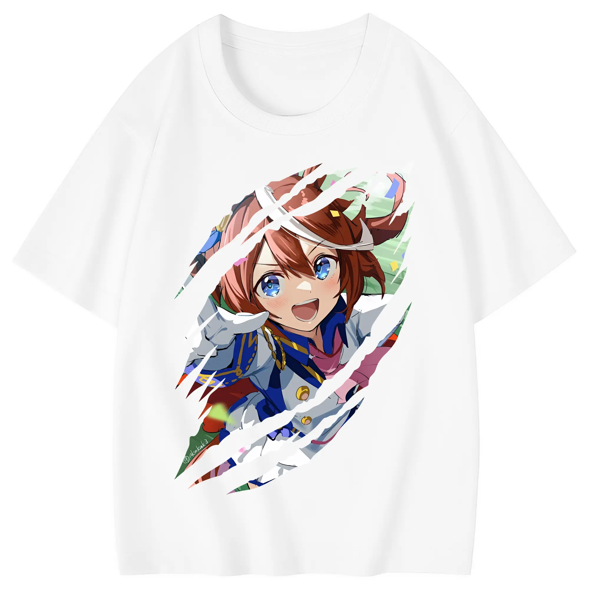 ウマ娘 プリティーダービー グッズ トウカイテイオー - 綿100％ キッズTシャツ ・ フロントプリント ・ 快適 通気性 ・ スポーツ カジュアル 散歩用