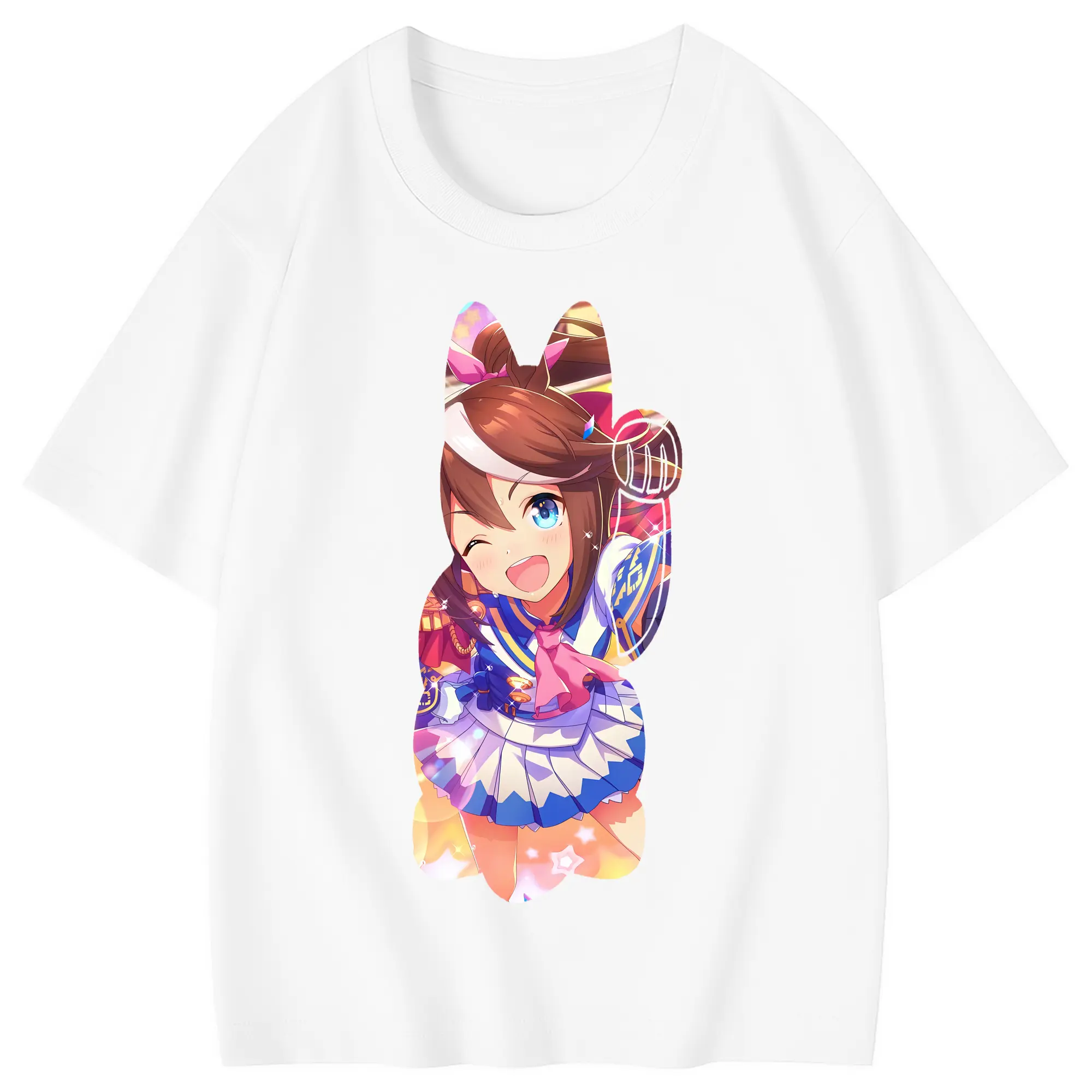 ウマ娘 プリティーダービー グッズ トウカイテイオー - 綿100％ キッズTシャツ ・ フロントプリント ・ 快適 通気性 ・ スポーツ カジュアル 散歩用
