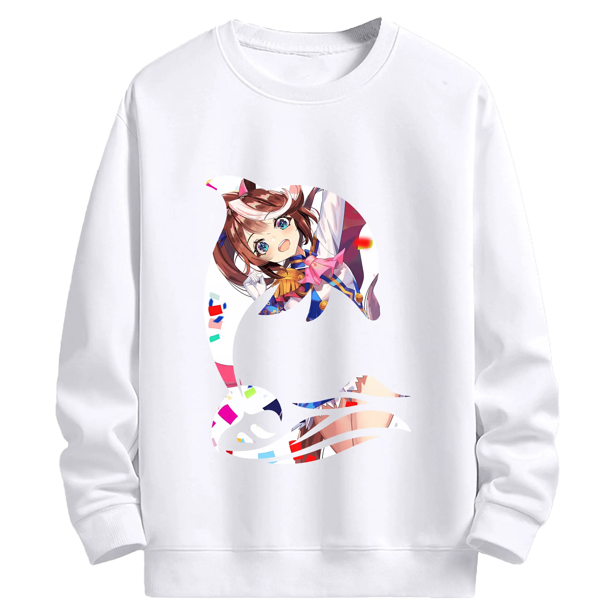 ウマ娘 プリティーダービー グッズ トウカイテイオー - 高品質 クルーネック スウェット ・ コットン59％ ポリエステル41％ ・ ユニセックス 長袖 トレーナー ・ カジュアル デイリー スポーツ 散歩用