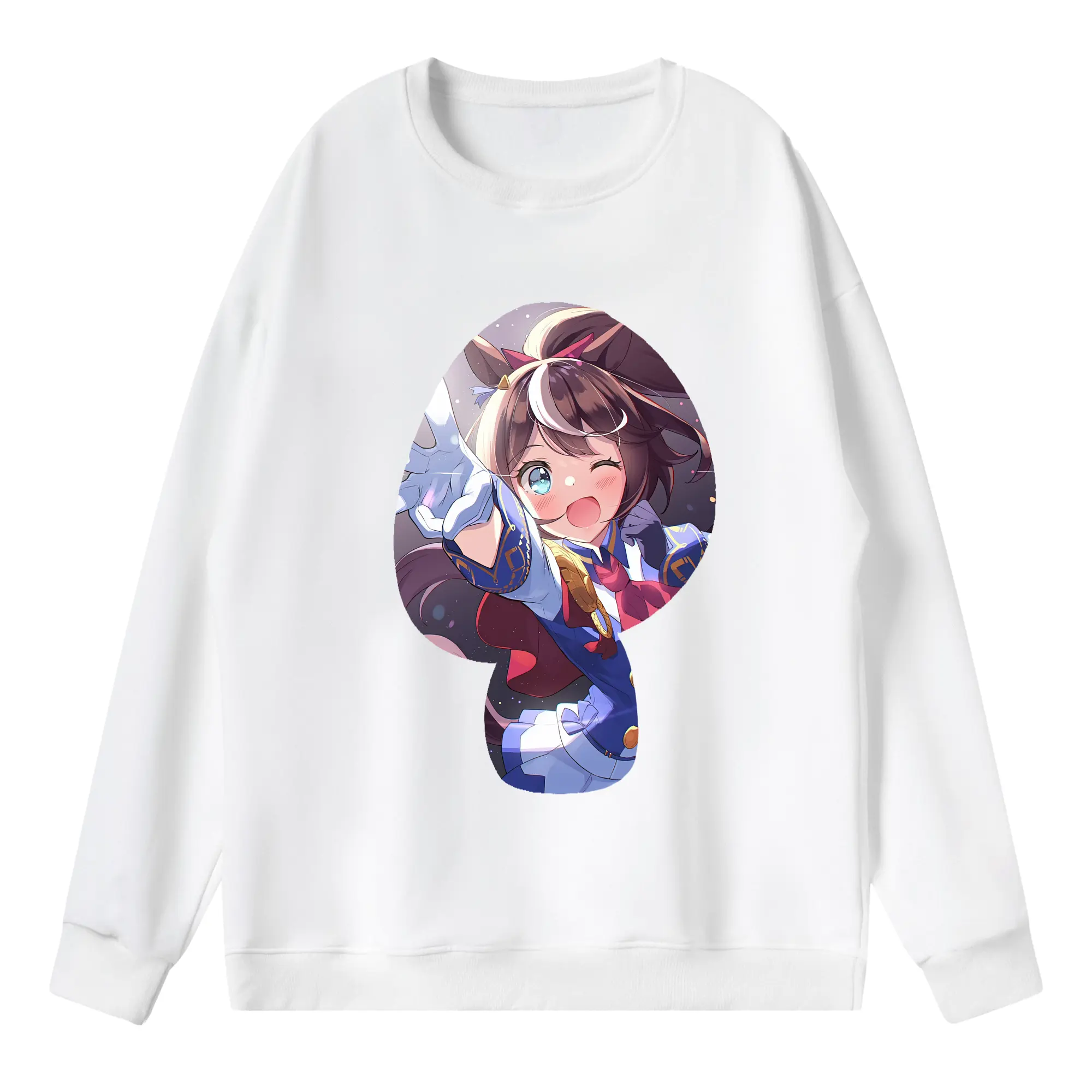 ウマ娘 プリティーダービー グッズ トウカイテイオー - 薄手 クルーネック スウェット 裏毛260g · ポリエステル 春秋向け カジュアル 男女兼用 · トレーナー デイリー スポーツ 散歩に最適