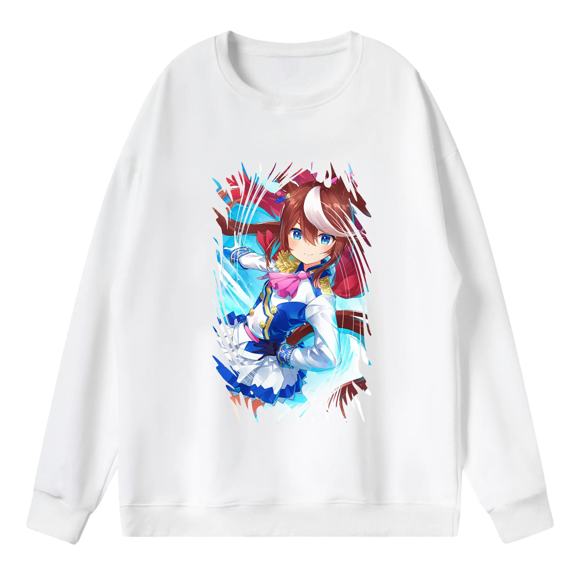 ウマ娘 プリティーダービー グッズ トウカイテイオー - 薄手 クルーネック スウェット 裏毛260g · ポリエステル 春秋向け カジュアル 男女兼用 · トレーナー デイリー スポーツ 散歩に最適