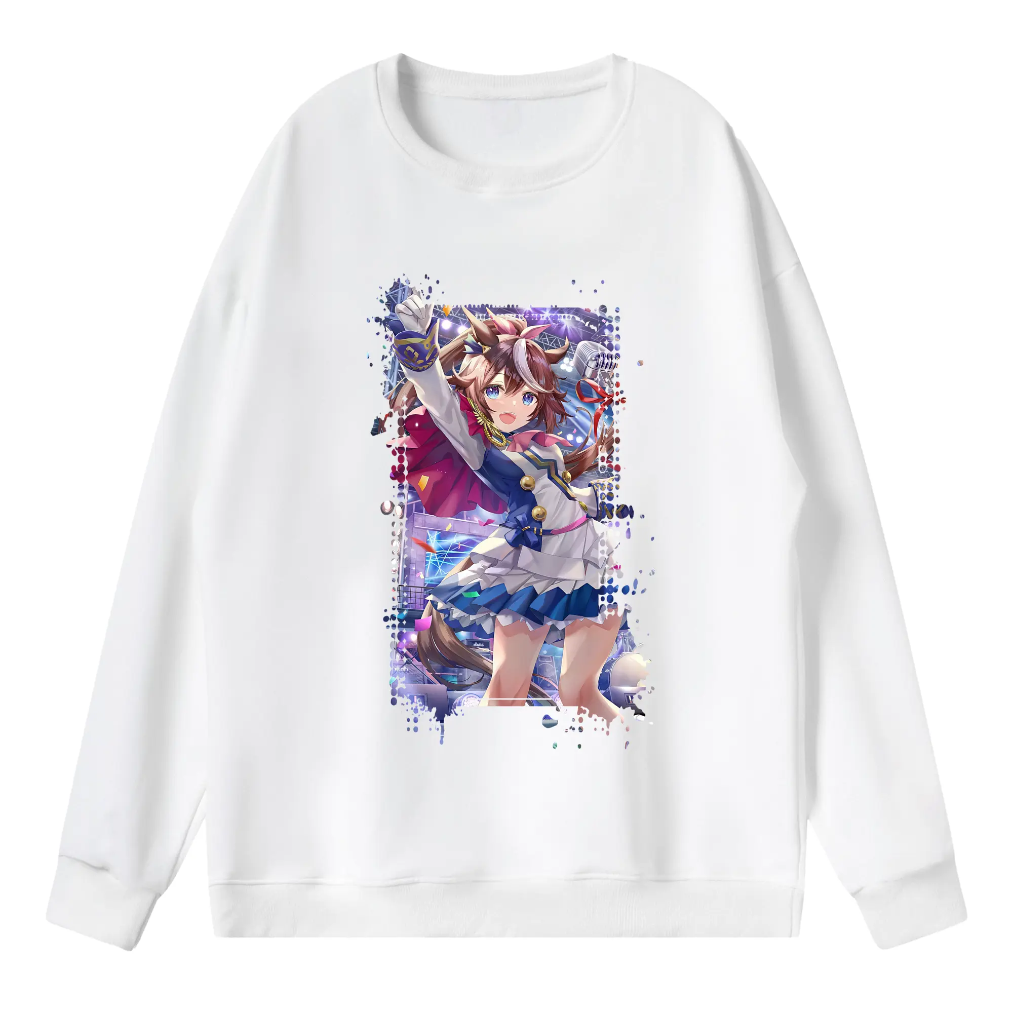 ウマ娘 プリティーダービー グッズ トウカイテイオー - 薄手 クルーネック スウェット 裏毛260g · ポリエステル 春秋向け カジュアル 男女兼用 · トレーナー デイリー スポーツ 散歩に最適