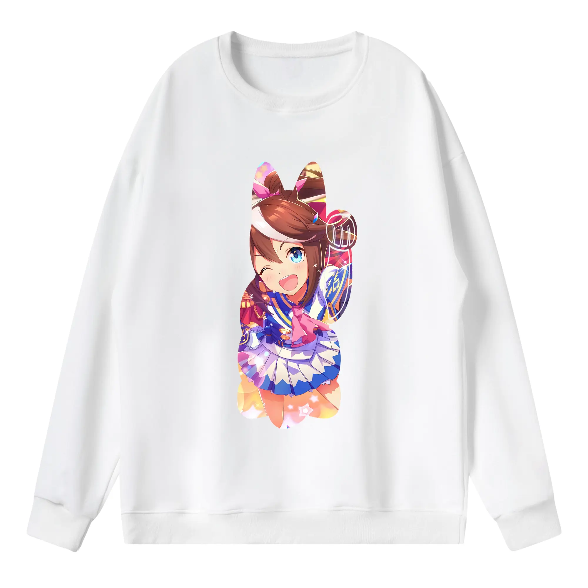 ウマ娘 プリティーダービー グッズ トウカイテイオー - 薄手 クルーネック スウェット 裏毛260g · ポリエステル 春秋向け カジュアル 男女兼用 · トレーナー デイリー スポーツ 散歩に最適