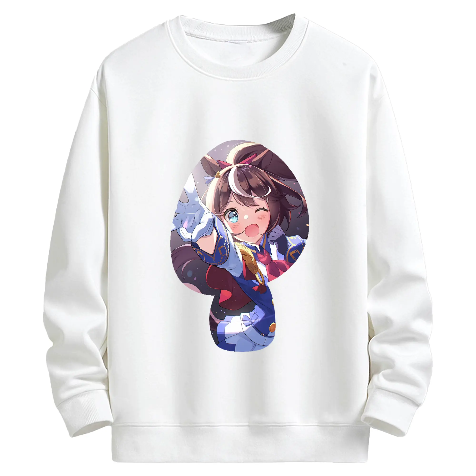 ウマ娘 プリティーダービー グッズ トウカイテイオー - キッズ クルーネックスウェットシャツ ・ フロントプリント ・ 綿80％ ポリエステル20％ ・ 快適 通学 スポーツ 日常使い お散歩用