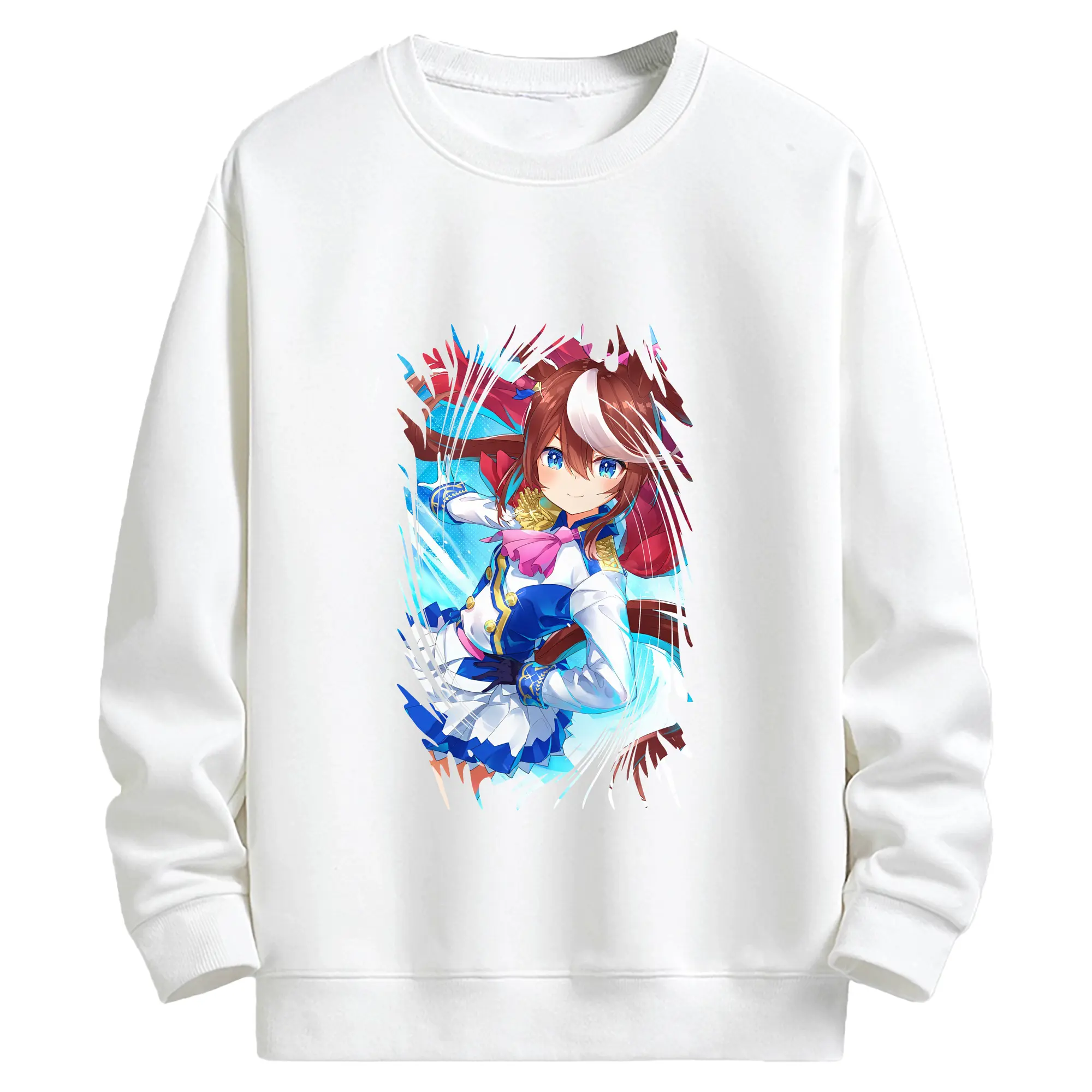 ウマ娘 プリティーダービー グッズ トウカイテイオー - キッズ クルーネックスウェットシャツ ・ フロントプリント ・ 綿80％ ポリエステル20％ ・ 快適 通学 スポーツ 日常使い お散歩用