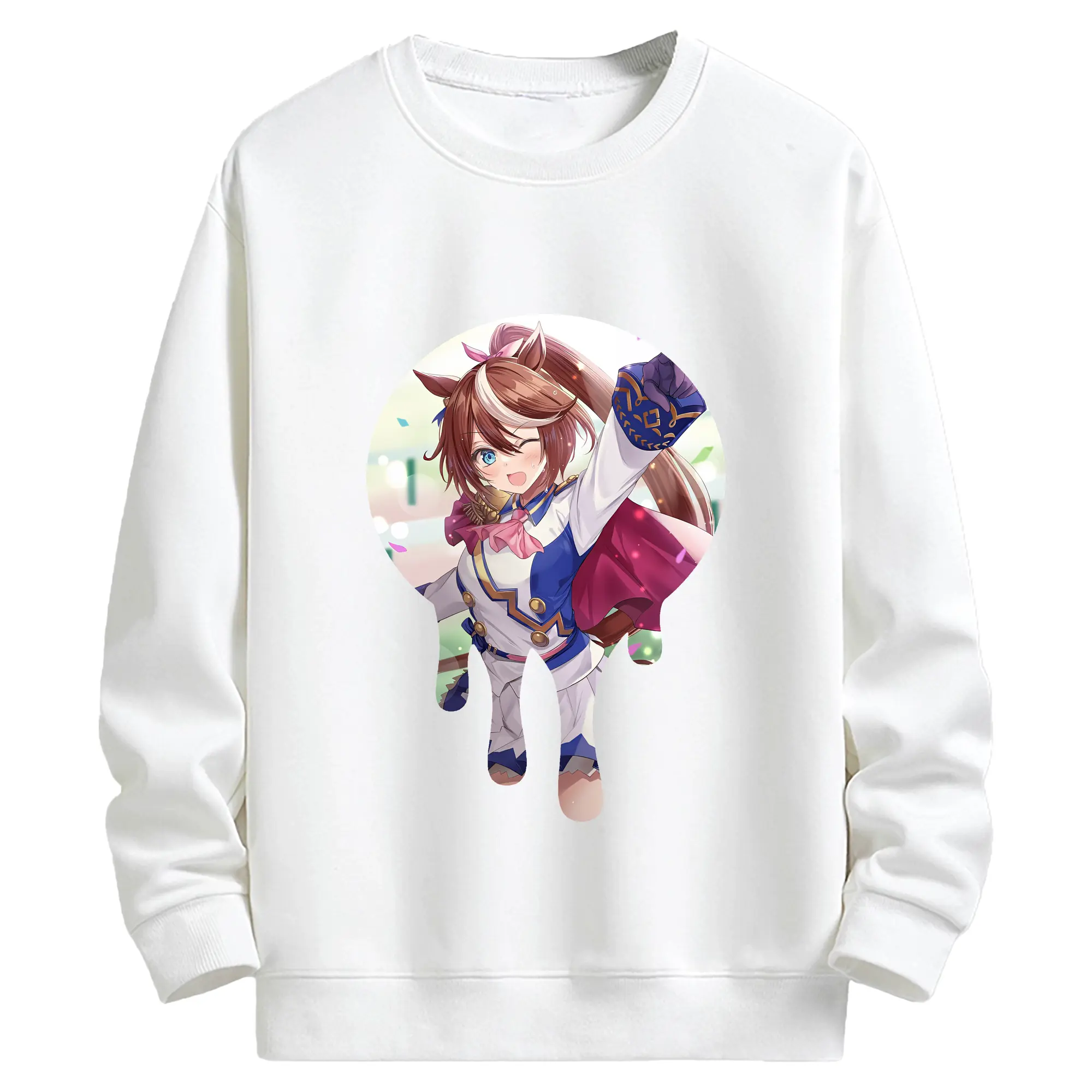 ウマ娘 プリティーダービー グッズ トウカイテイオー - キッズ クルーネックスウェットシャツ ・ フロントプリント ・ 綿80％ ポリエステル20％ ・ 快適 通学 スポーツ 日常使い お散歩用