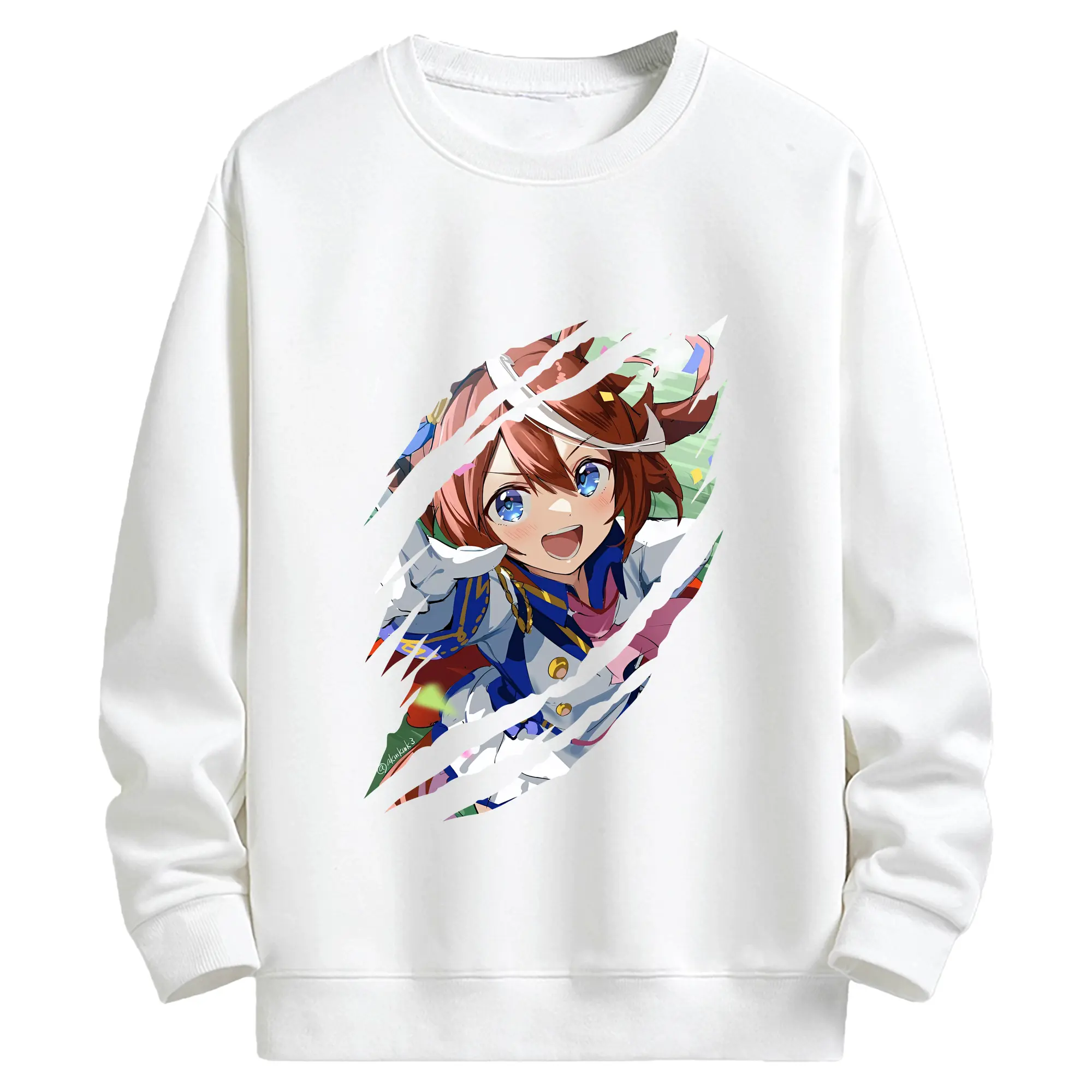 ウマ娘 プリティーダービー グッズ トウカイテイオー - キッズ クルーネックスウェットシャツ ・ フロントプリント ・ 綿80％ ポリエステル20％ ・ 快適 通学 スポーツ 日常使い お散歩用