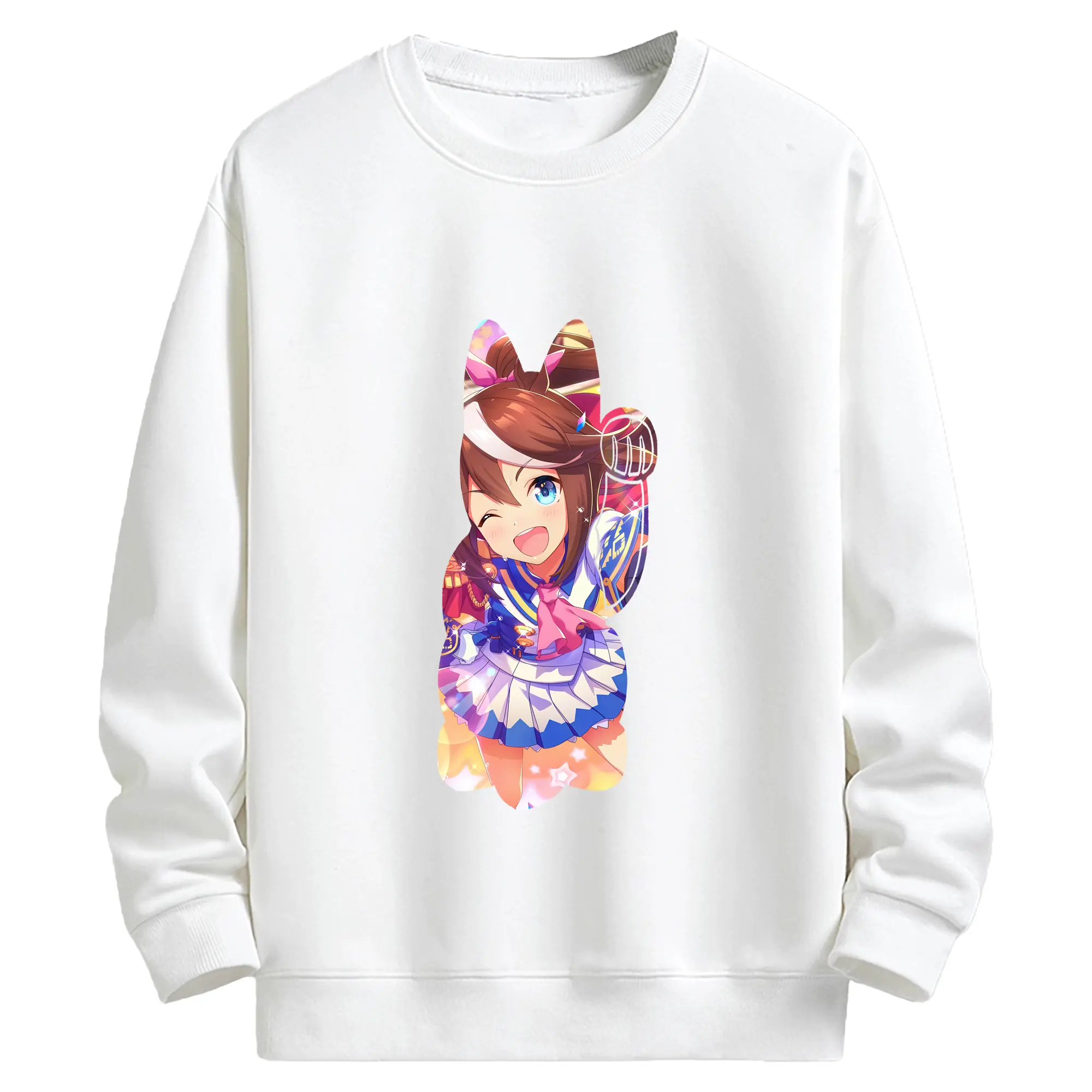 ウマ娘 プリティーダービー グッズ トウカイテイオー - キッズ クルーネックスウェットシャツ ・ フロントプリント ・ 綿80％ ポリエステル20％ ・ 快適 通学 スポーツ 日常使い お散歩用