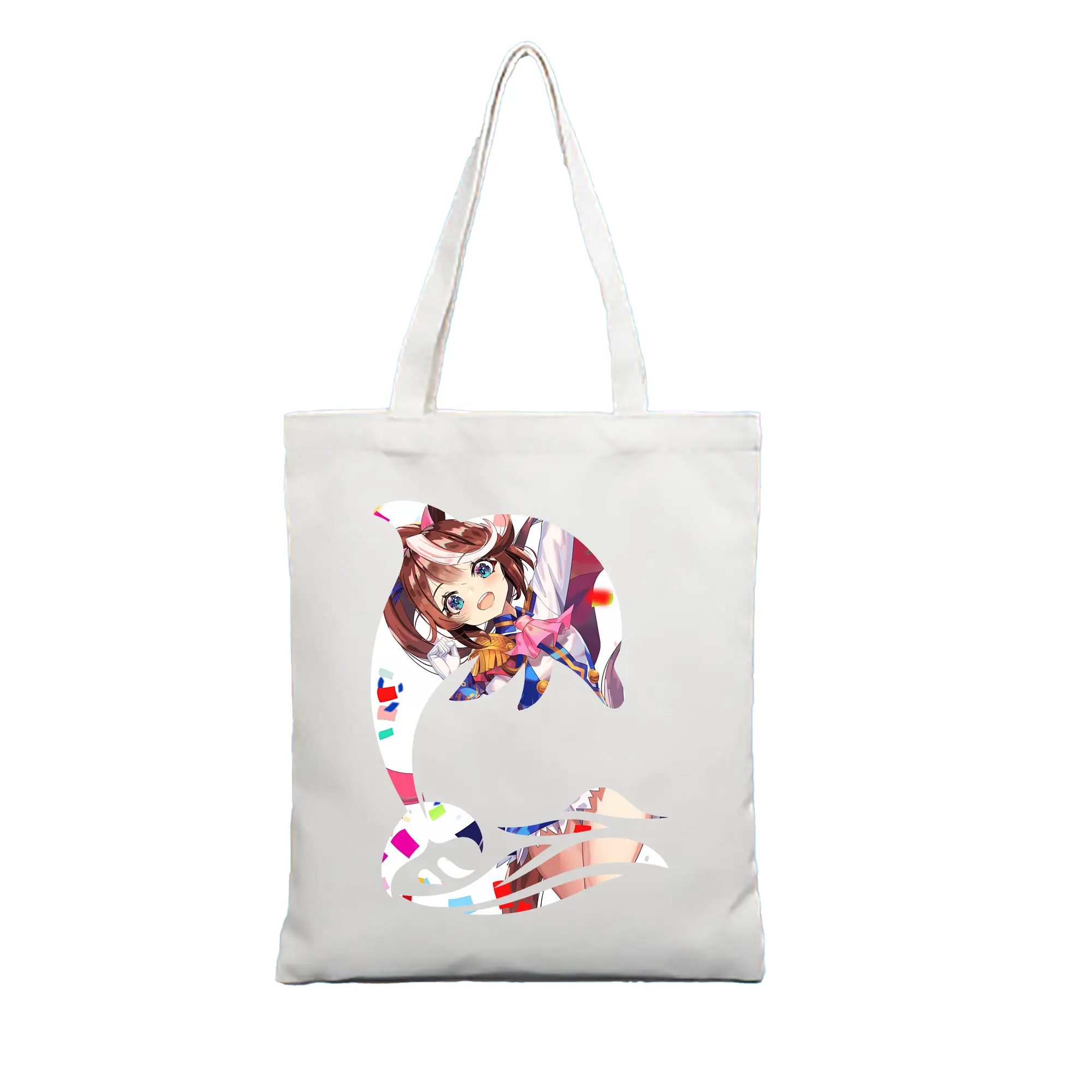 ウマ娘 プリティーダービー グッズ トウカイテイオー - 縦型キャンバス手提げバッグ（トートバッグ） ・ キャンバス素材 ・ ショッピング用 ・ 軽量 丈夫 お手入れ簡単