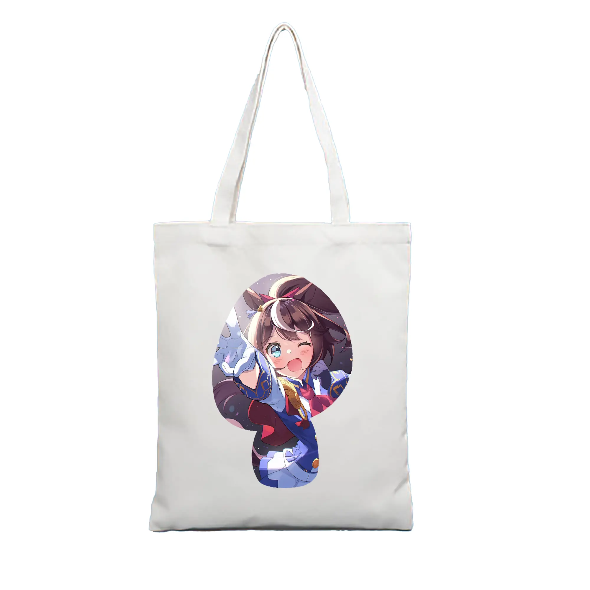 ウマ娘 プリティーダービー グッズ トウカイテイオー - 縦型キャンバス手提げバッグ（トートバッグ） ・ キャンバス素材 ・ ショッピング用 ・ 軽量 丈夫 お手入れ簡単