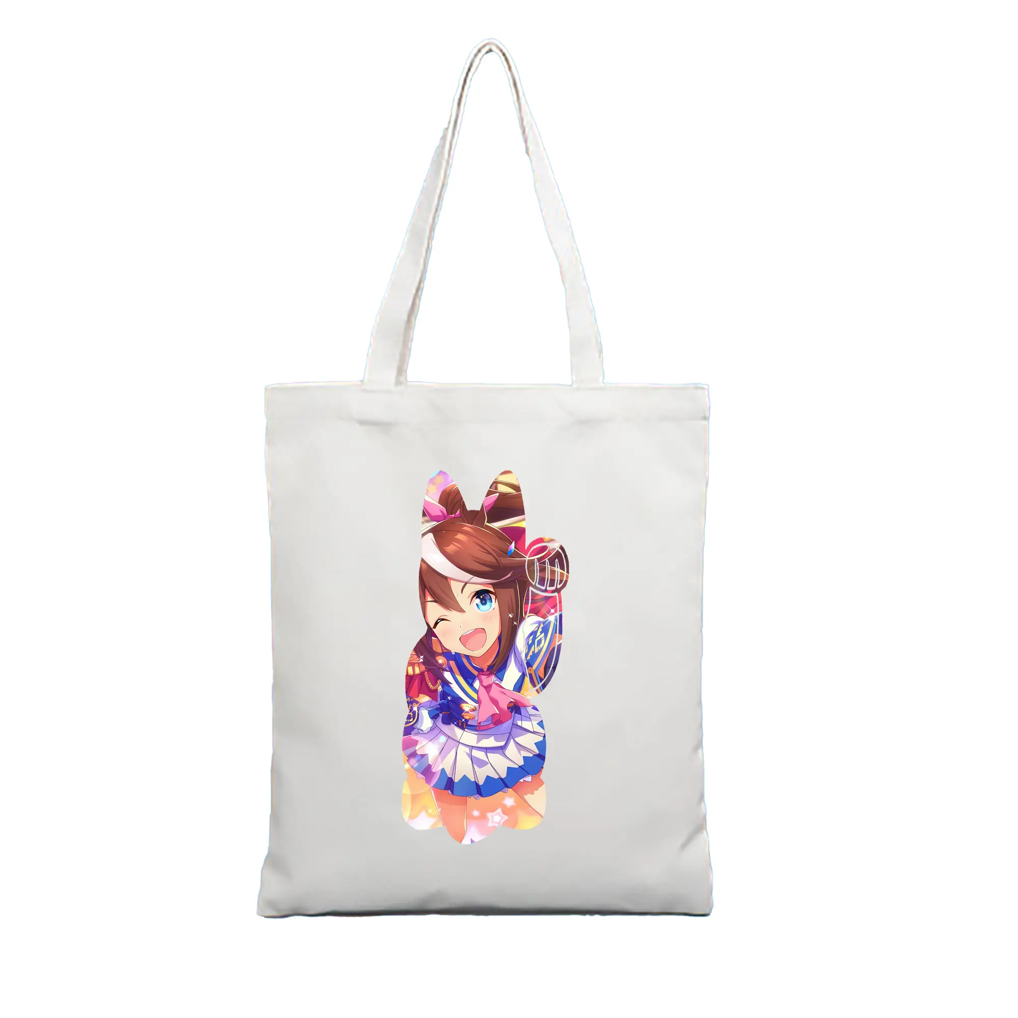 ウマ娘 プリティーダービー グッズ トウカイテイオー - 縦型キャンバス手提げバッグ（トートバッグ） ・ キャンバス素材 ・ ショッピング用 ・ 軽量 丈夫 お手入れ簡単