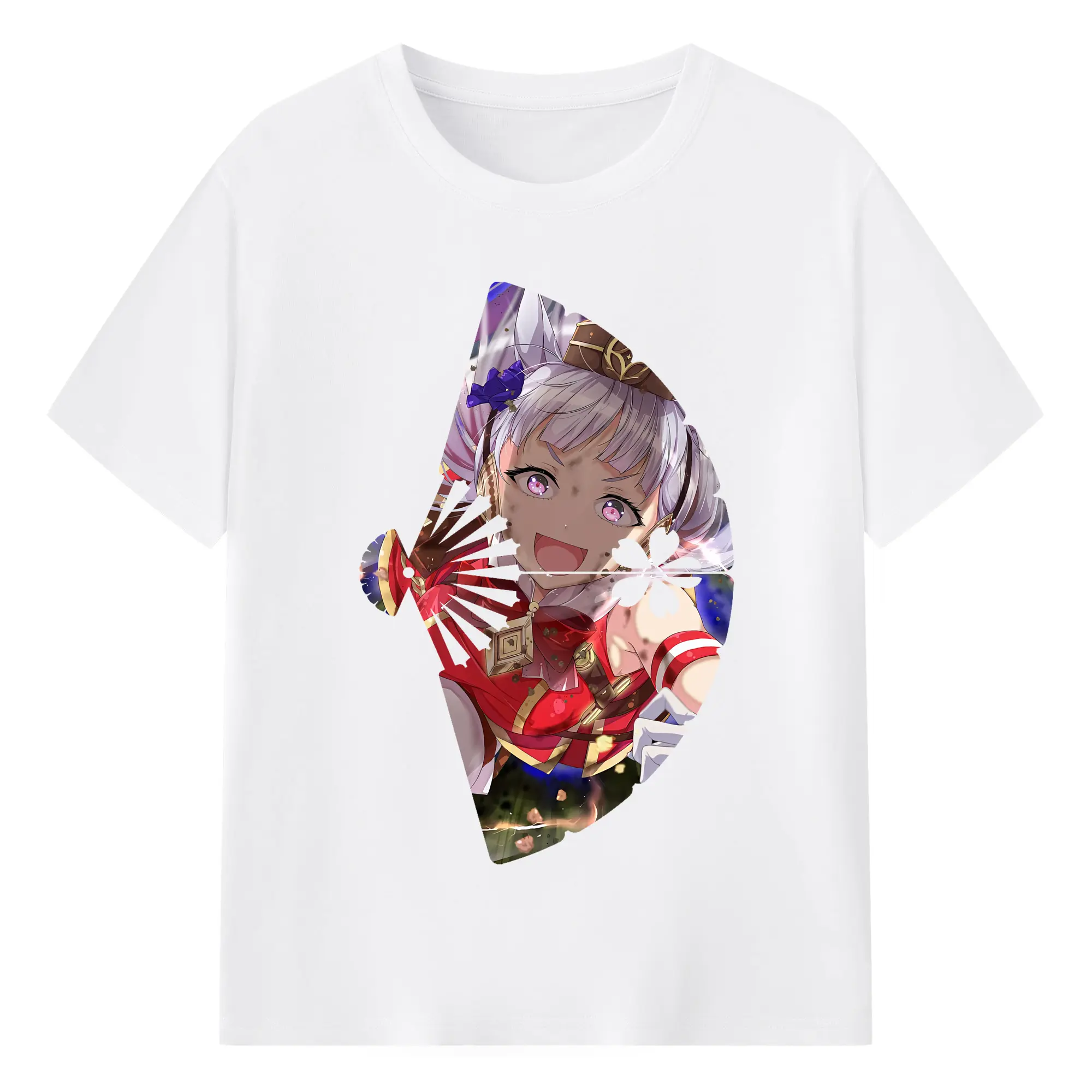 ウマ娘 プリティーダービー グッズ ゴールドシップ - 綿100％ 半袖Tシャツ ・ フロントプリント ・ 快適 通気性 ・ 日常使い 散歩 スポーツ用