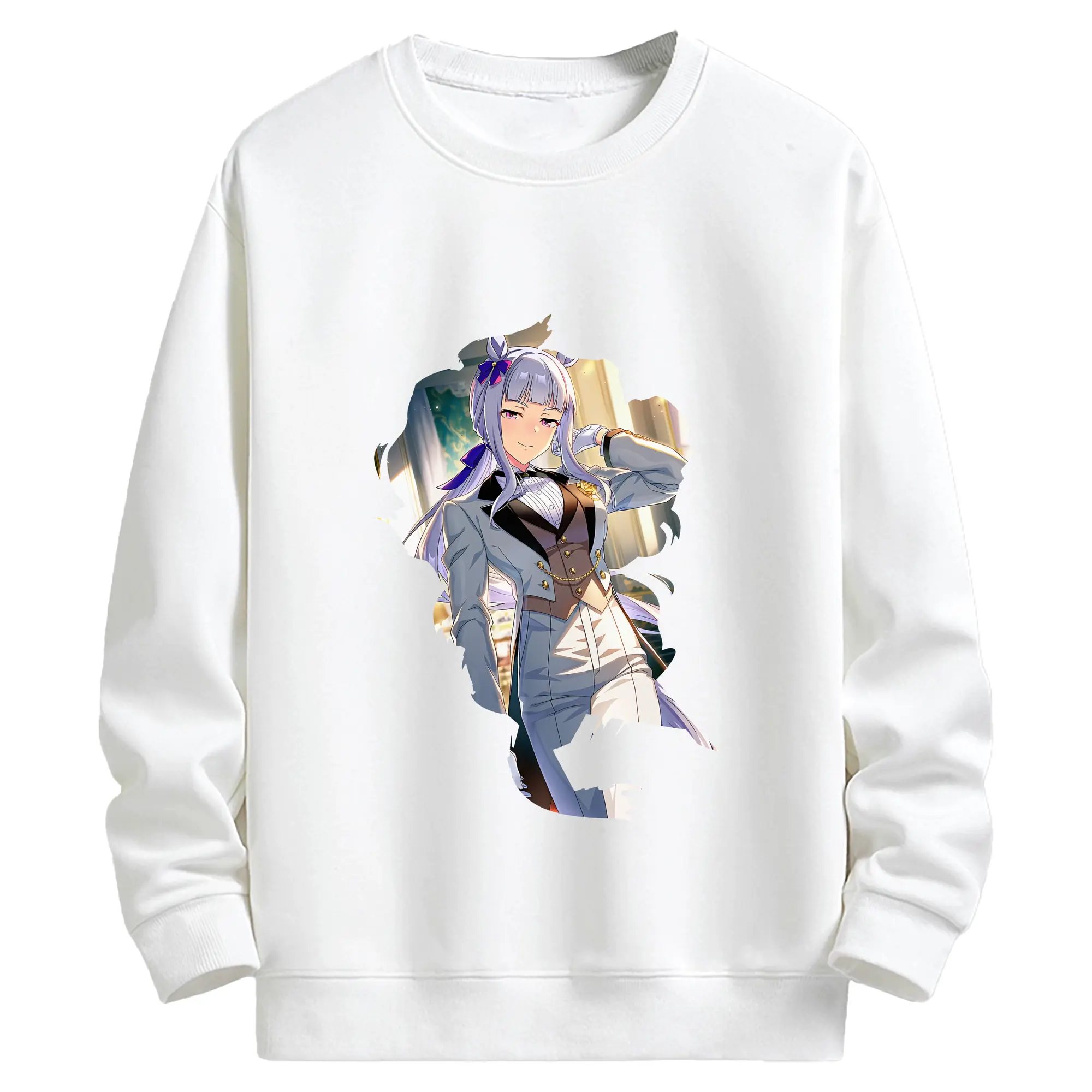 ウマ娘 プリティーダービー グッズ ゴールドシップ - キッズ クルーネックスウェットシャツ ・ フロントプリント ・ 綿80％ ポリエステル20％ ・ 快適 通学 スポーツ 日常使い お散歩用