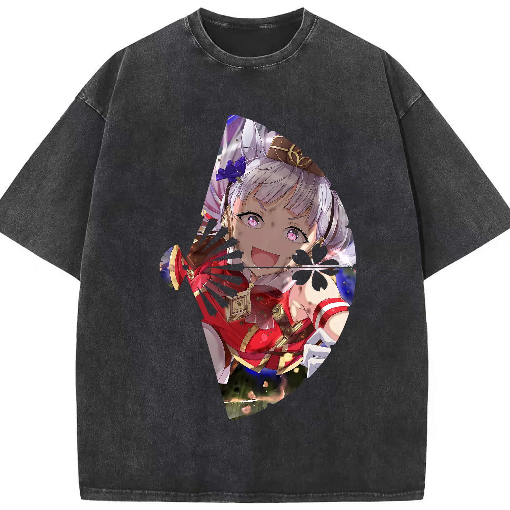 ウマ娘 プリティーダービー グッズ ゴールドシップ - 綿100％ ヴィンテージ風 半袖Tシャツ ・ フロントプリント ・ 柔らか肌触り ・ 通気性 快適 ・ スポーツ カジュアル 外出用