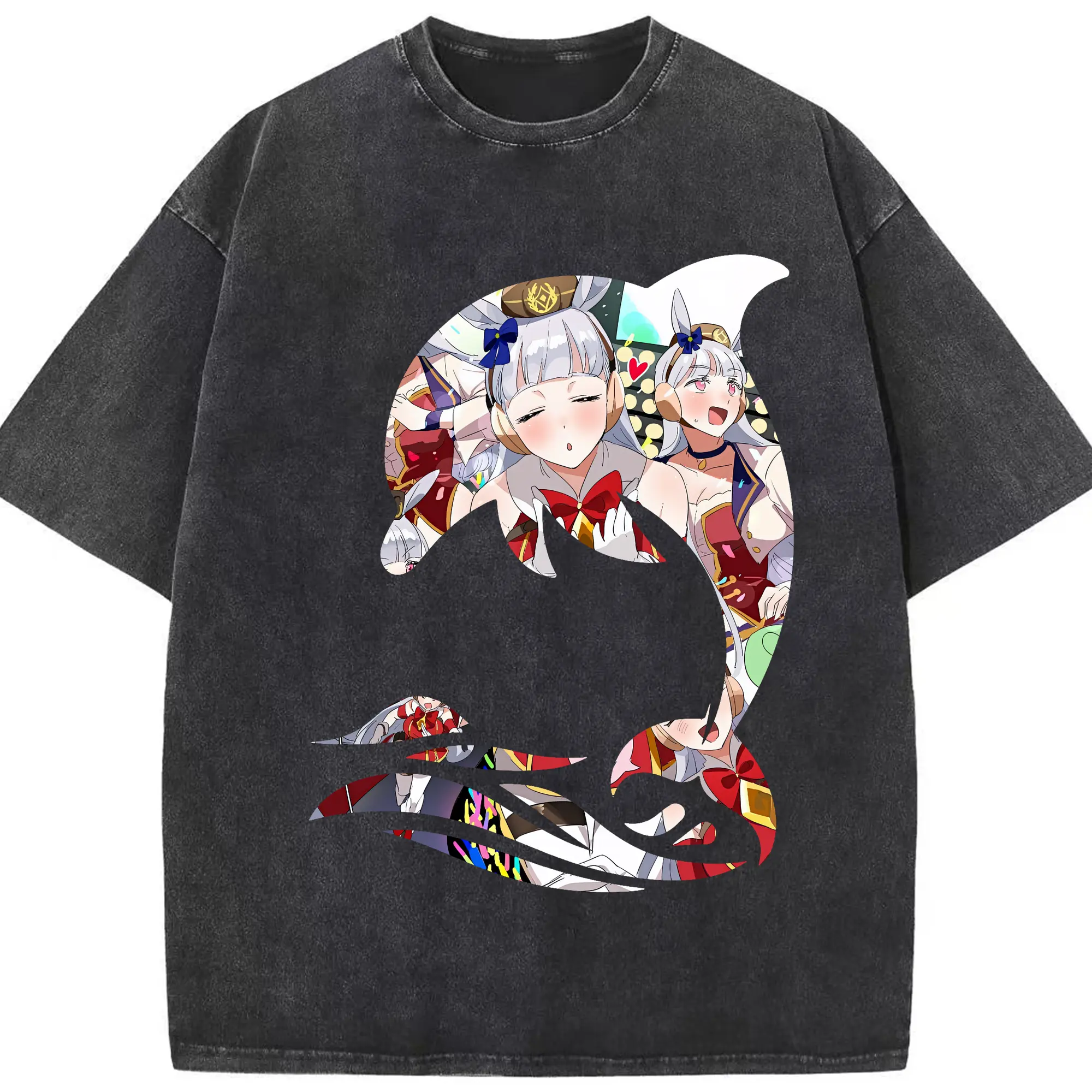 ウマ娘 プリティーダービー グッズ ゴールドシップ - 綿100％ ヴィンテージ風 半袖Tシャツ ・ フロントプリント ・ 柔らか肌触り ・ 通気性 快適 ・ スポーツ カジュアル 外出用