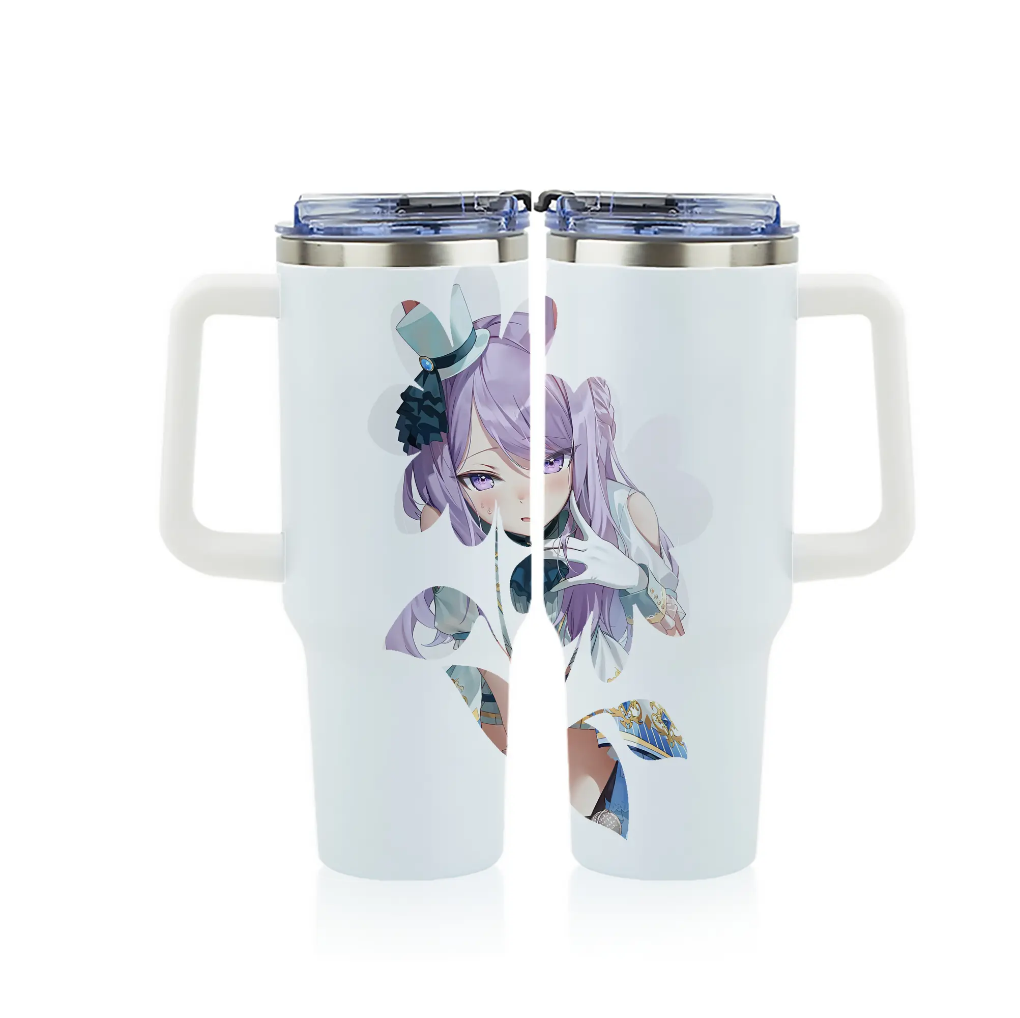 ウマ娘 プリティーダービー グッズ メジロマックイーン - 1200mL フルプリント車用タンブラー ・ 304ステンレス 内側 ・ 201ステンレス 外側 ・ 保温 保冷 ・ 通勤 ドライブ アウトドア用