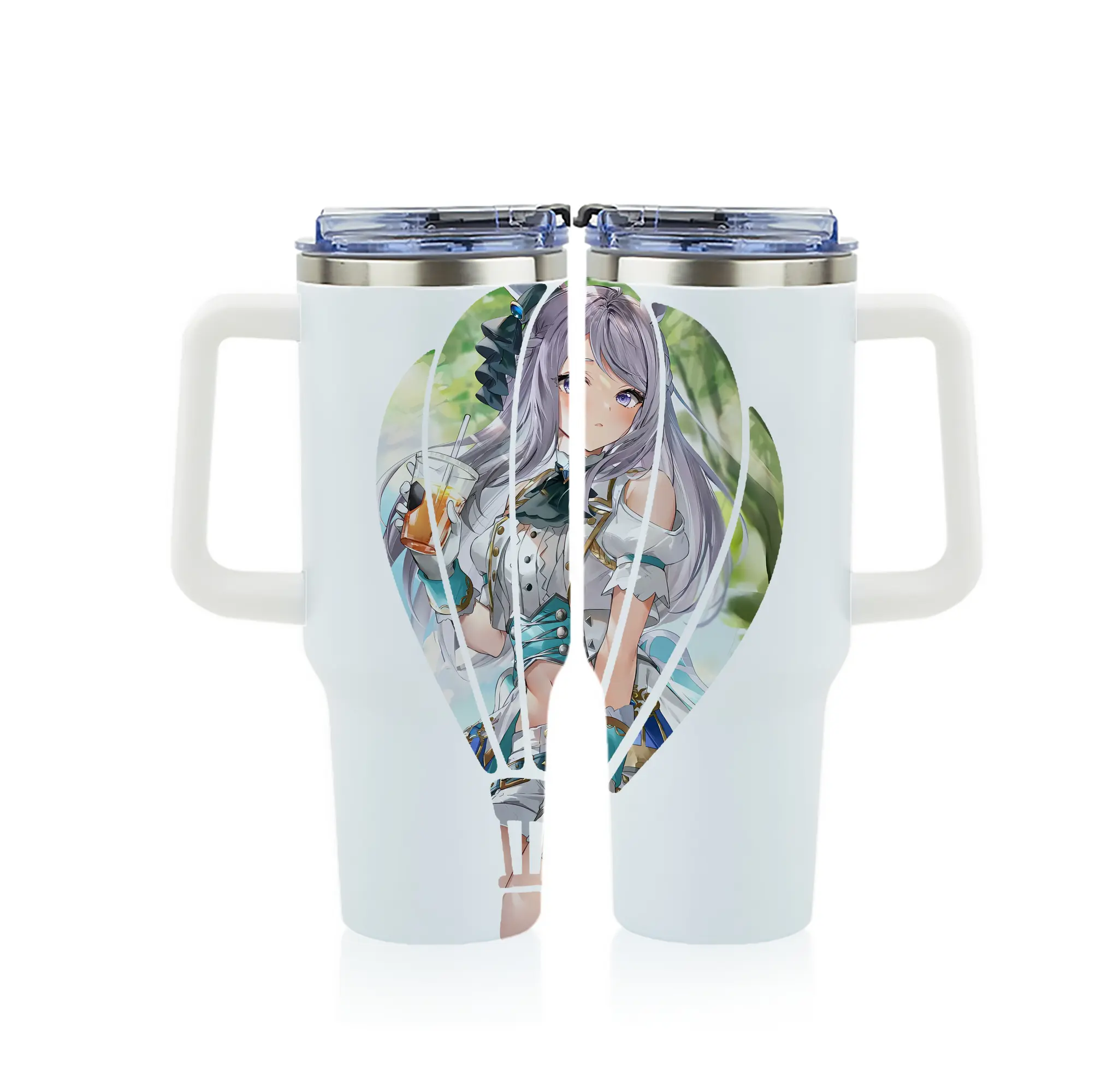 ウマ娘 プリティーダービー グッズ メジロマックイーン - 1200mL フルプリント車用タンブラー ・ 304ステンレス 内側 ・ 201ステンレス 外側 ・ 保温 保冷 ・ 通勤 ドライブ アウトドア用