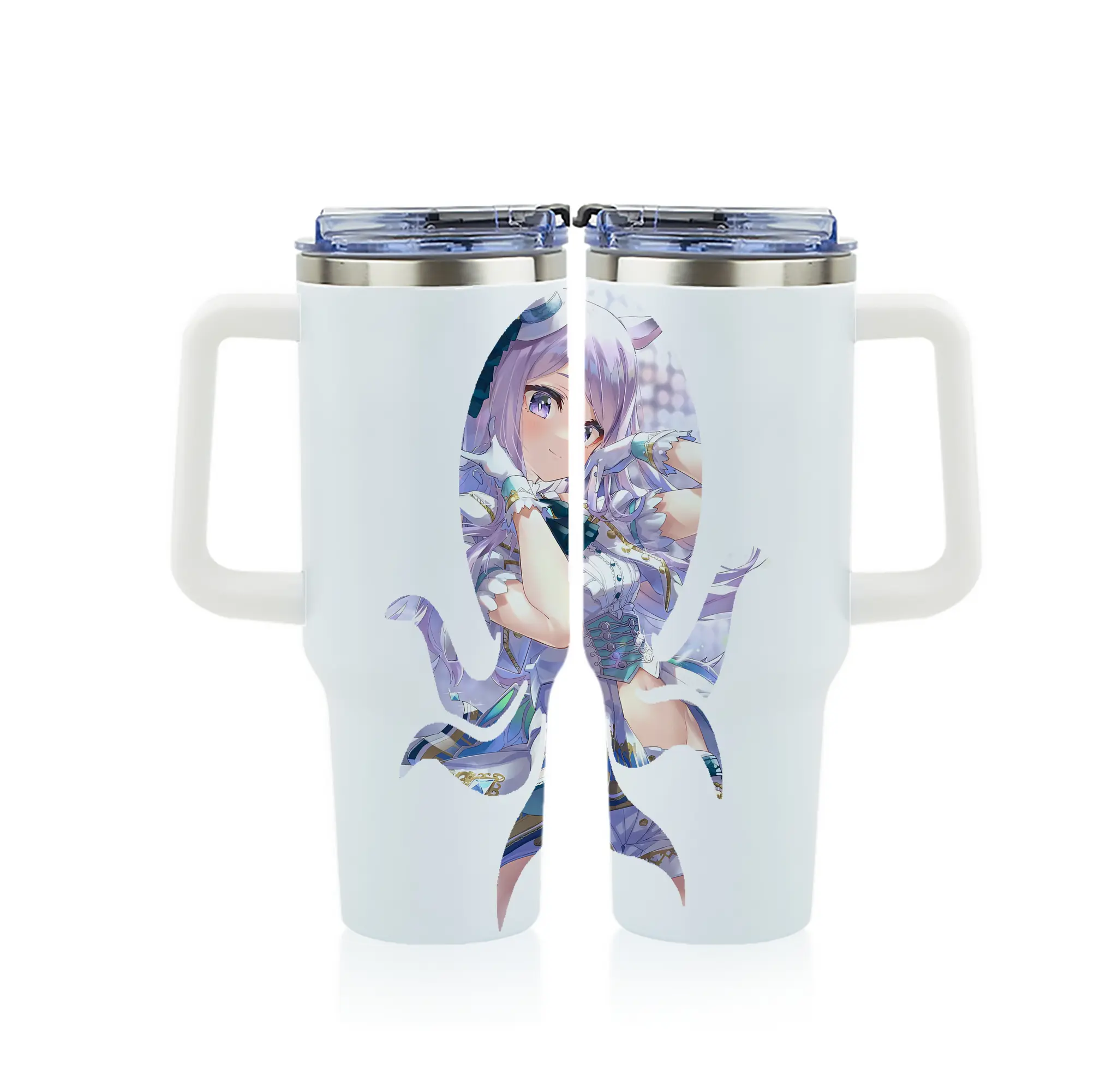 ウマ娘 プリティーダービー グッズ メジロマックイーン - 1200mL フルプリント車用タンブラー ・ 304ステンレス 内側 ・ 201ステンレス 外側 ・ 保温 保冷 ・ 通勤 ドライブ アウトドア用