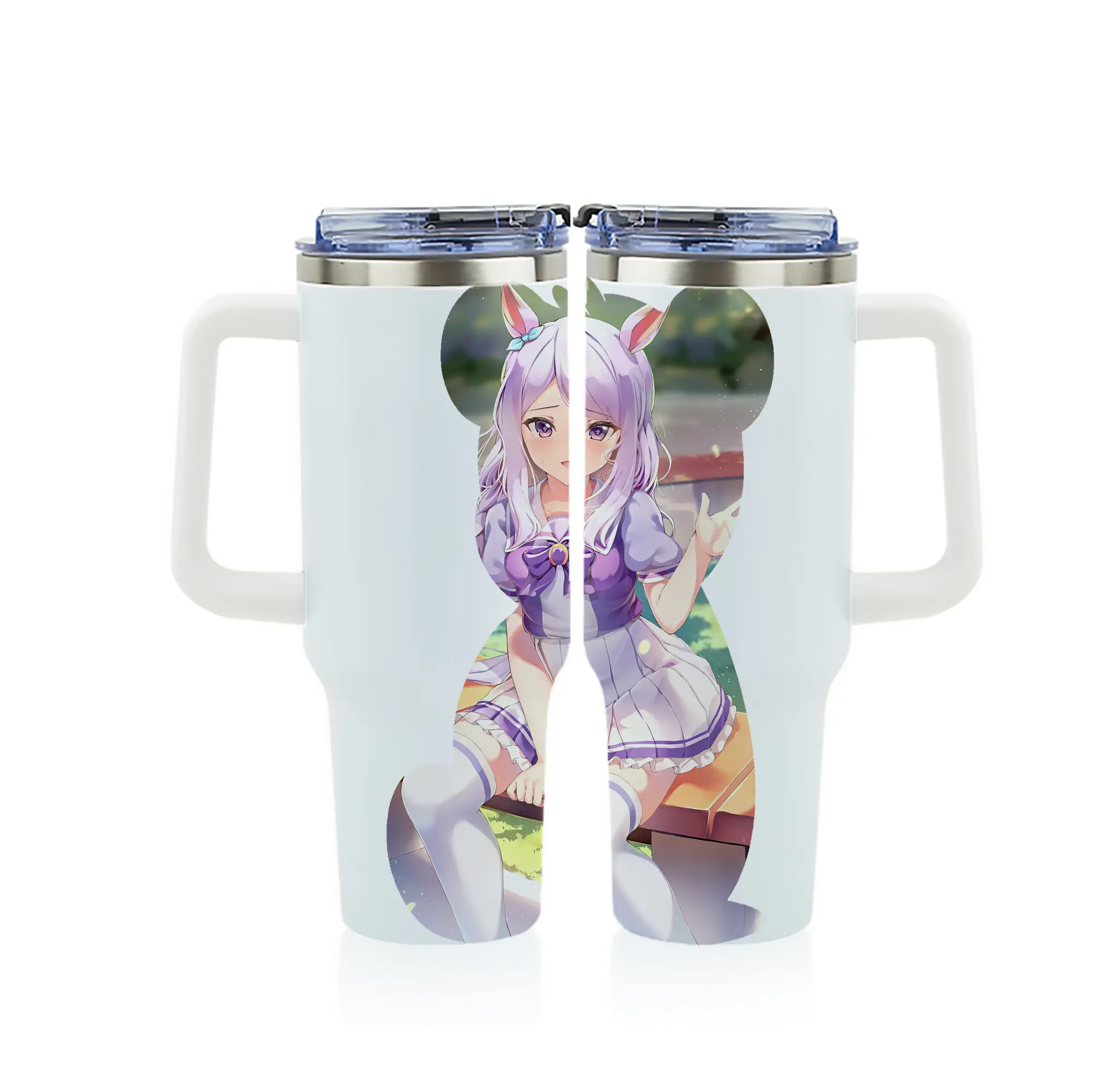 ウマ娘 プリティーダービー グッズ メジロマックイーン - 1200mL フルプリント車用タンブラー ・ 304ステンレス 内側 ・ 201ステンレス 外側 ・ 保温 保冷 ・ 通勤 ドライブ アウトドア用