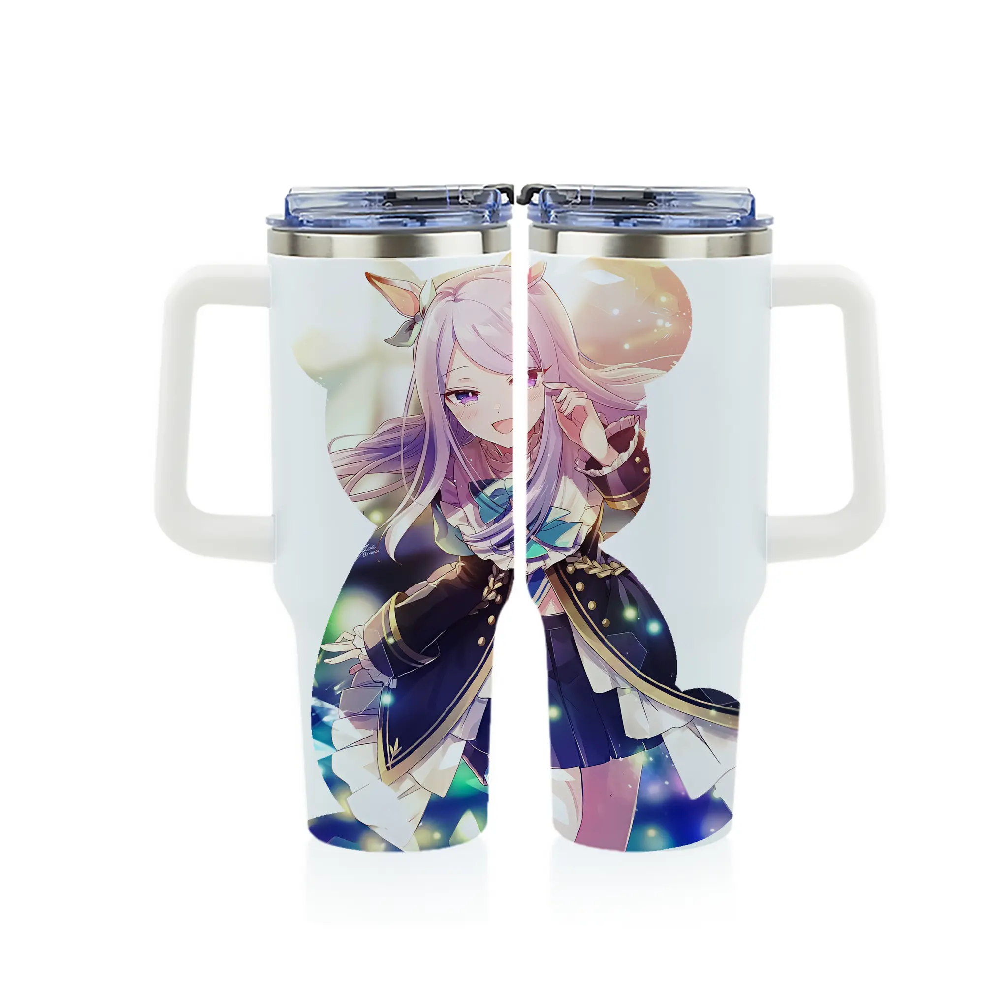 ウマ娘 プリティーダービー グッズ メジロマックイーン - 1200mL フルプリント車用タンブラー ・ 304ステンレス 内側 ・ 201ステンレス 外側 ・ 保温 保冷 ・ 通勤 ドライブ アウトドア用