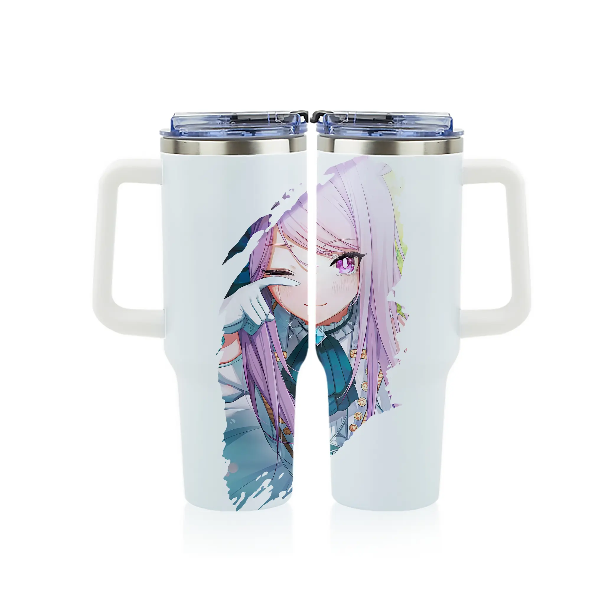 ウマ娘 プリティーダービー グッズ メジロマックイーン - 1200mL フルプリント車用タンブラー ・ 304ステンレス 内側 ・ 201ステンレス 外側 ・ 保温 保冷 ・ 通勤 ドライブ アウトドア用