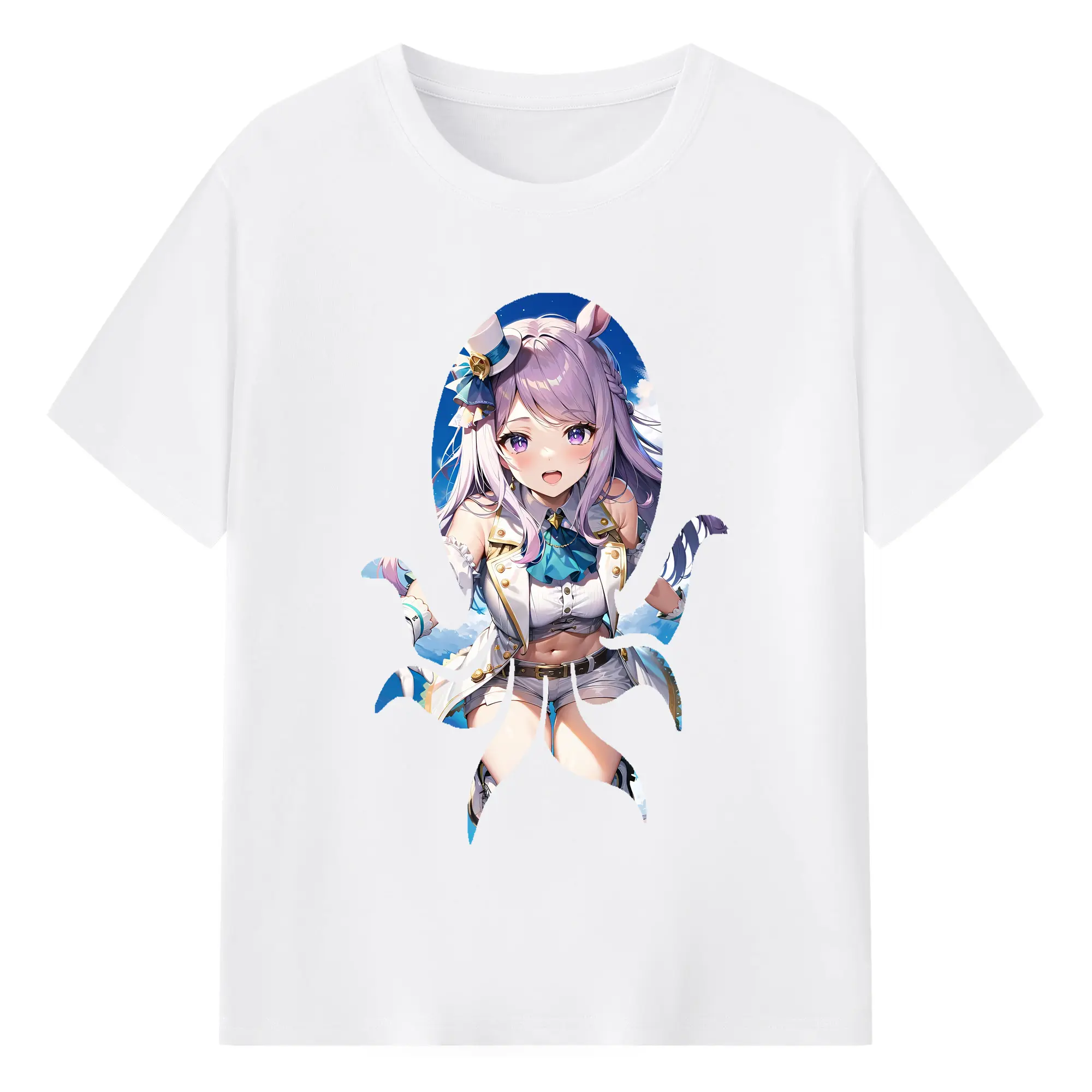 ウマ娘 プリティーダービー グッズ メジロマックイーン - 綿100％ 半袖Tシャツ ・ フロントプリント ・ 快適 通気性 ・ 日常使い 散歩 スポーツ用