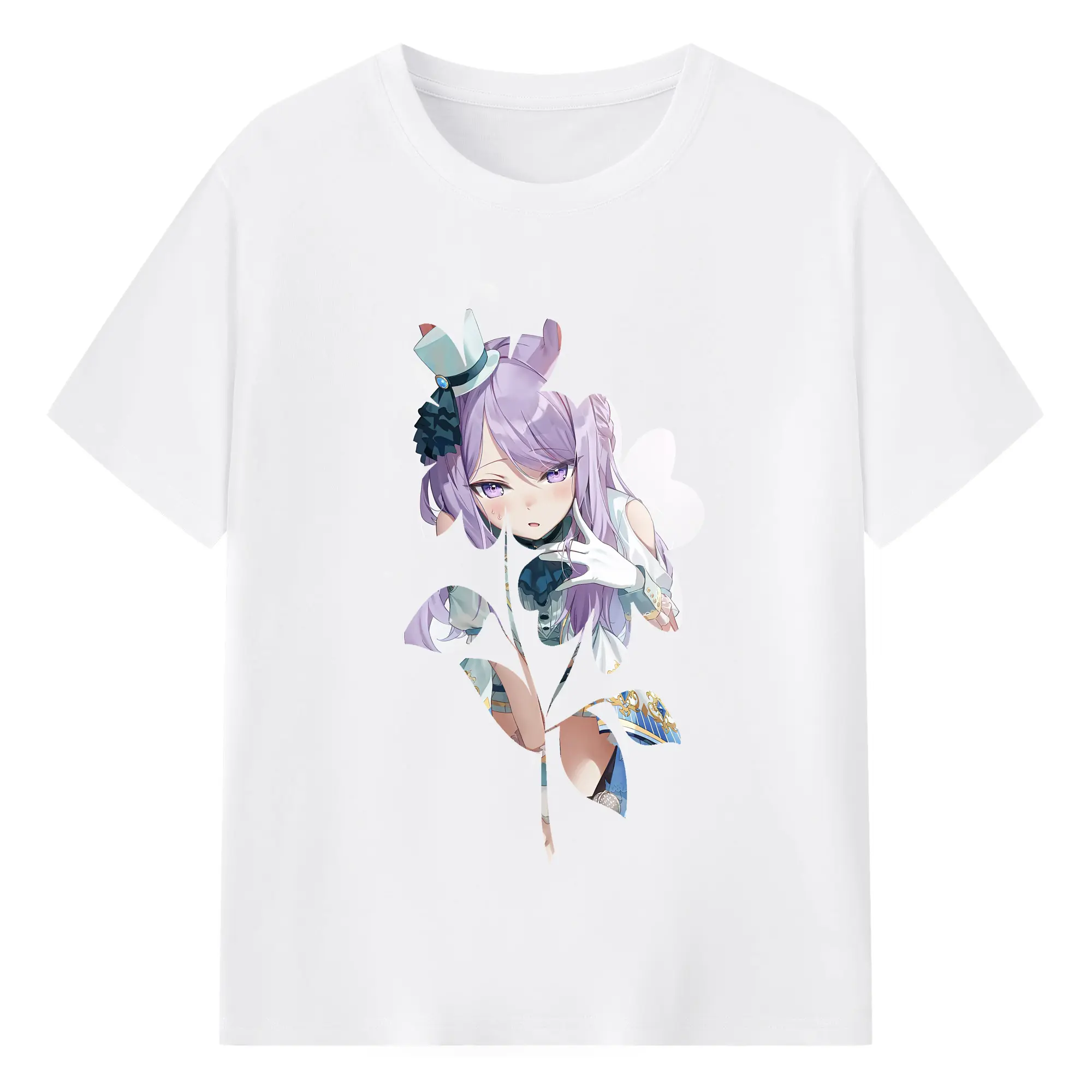 ウマ娘 プリティーダービー グッズ メジロマックイーン - 綿100％ 半袖Tシャツ ・ フロントプリント ・ 快適 通気性 ・ 日常使い 散歩 スポーツ用