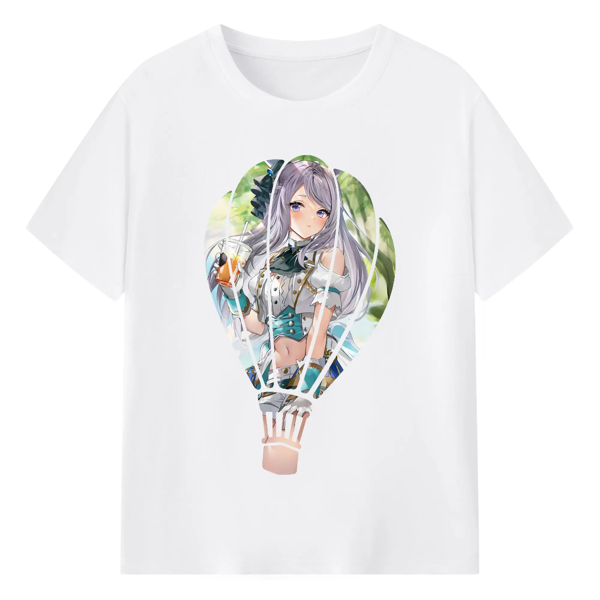 ウマ娘 プリティーダービー グッズ メジロマックイーン - 綿100％ 半袖Tシャツ ・ フロントプリント ・ 快適 通気性 ・ 日常使い 散歩 スポーツ用