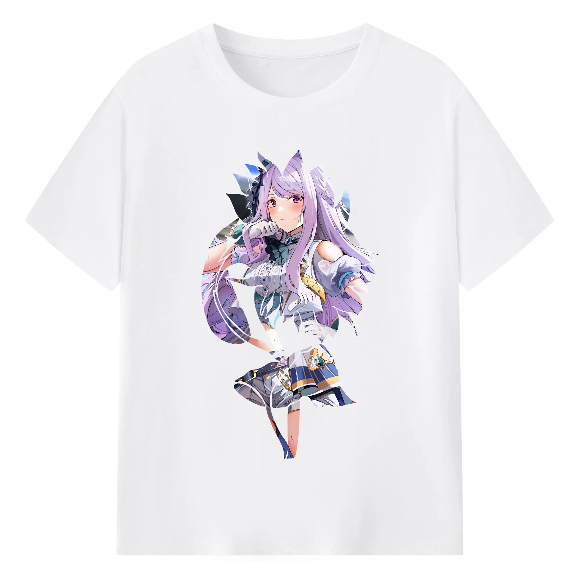 ウマ娘 プリティーダービー グッズ メジロマックイーン - 綿100％ 半袖Tシャツ ・ フロントプリント ・ 快適 通気性 ・ 日常使い 散歩 スポーツ用