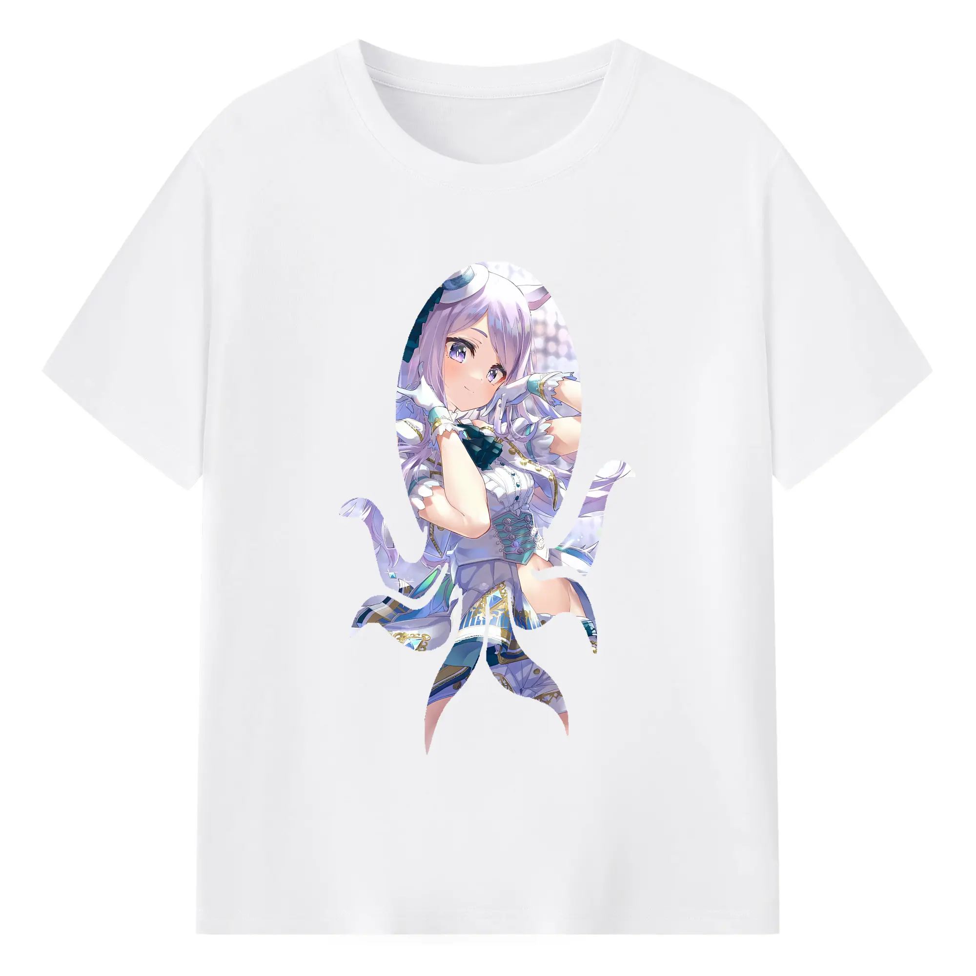 ウマ娘 プリティーダービー グッズ メジロマックイーン - 綿100％ 半袖Tシャツ ・ フロントプリント ・ 快適 通気性 ・ 日常使い 散歩 スポーツ用