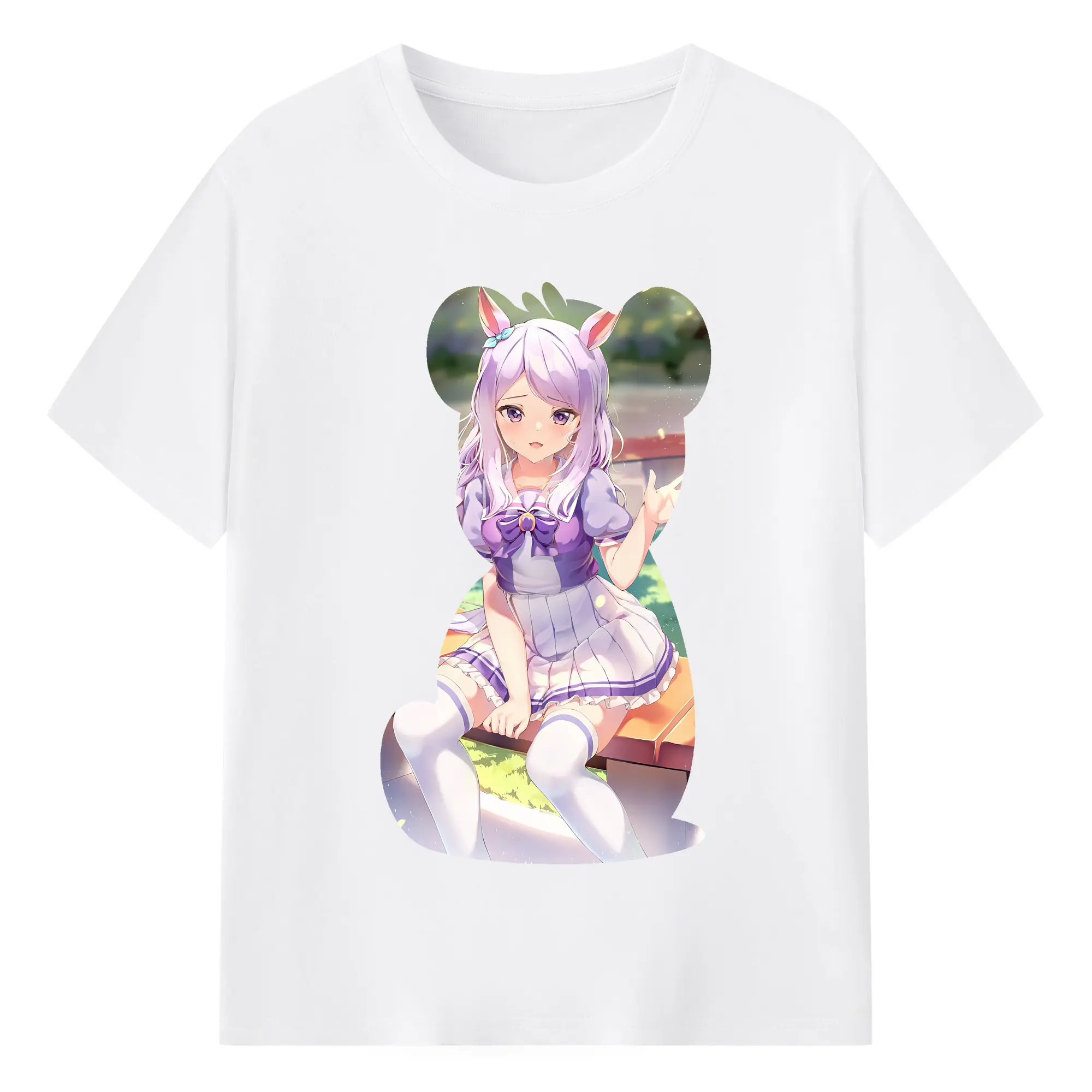 ウマ娘 プリティーダービー グッズ メジロマックイーン - 綿100％ 半袖Tシャツ ・ フロントプリント ・ 快適 通気性 ・ 日常使い 散歩 スポーツ用