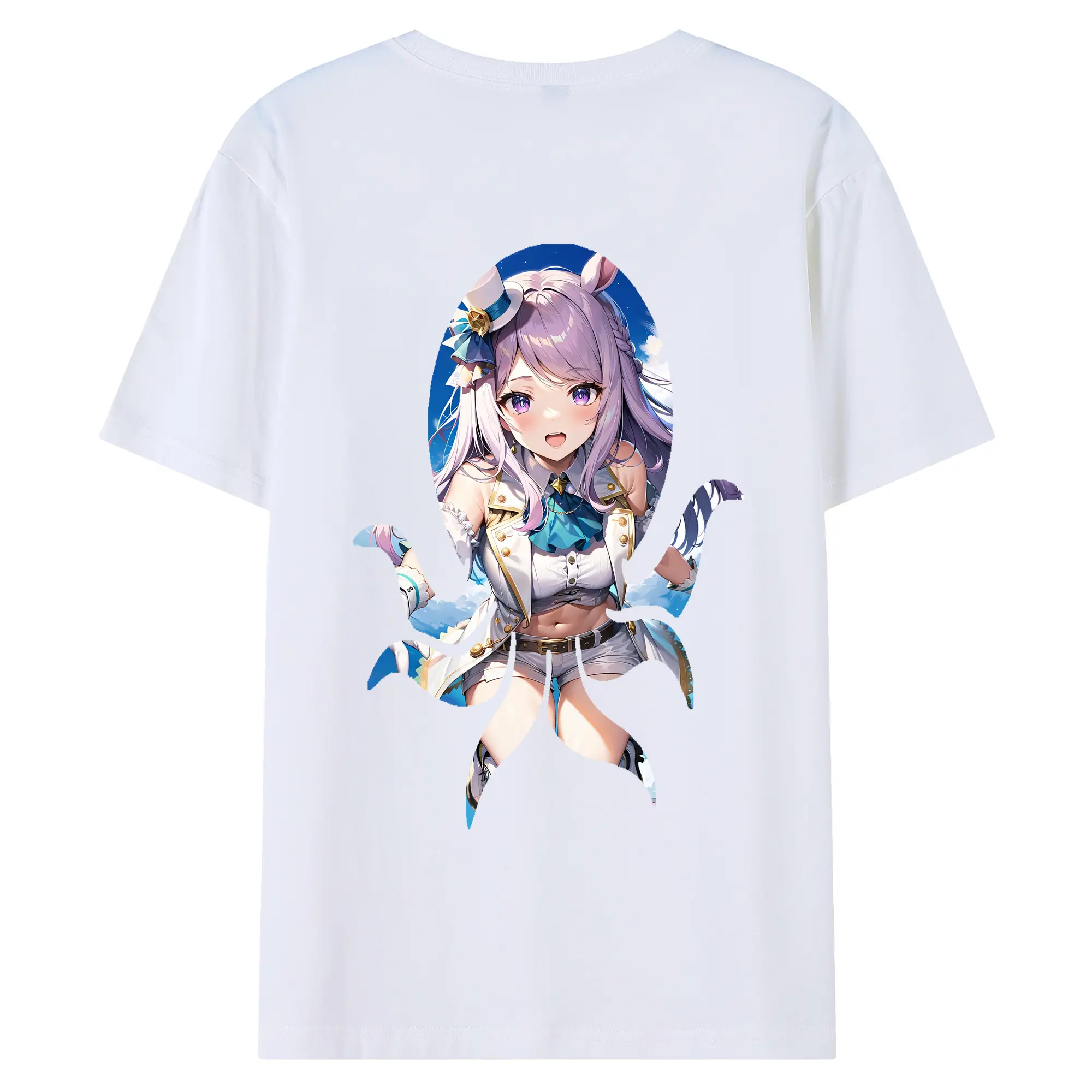 ウマ娘 プリティーダービー グッズ メジロマックイーン - 綿100％ 半袖Tシャツ ・ バックプリント ・ 快適 通気性 ・ 日常使い 散歩 スポーツ用
