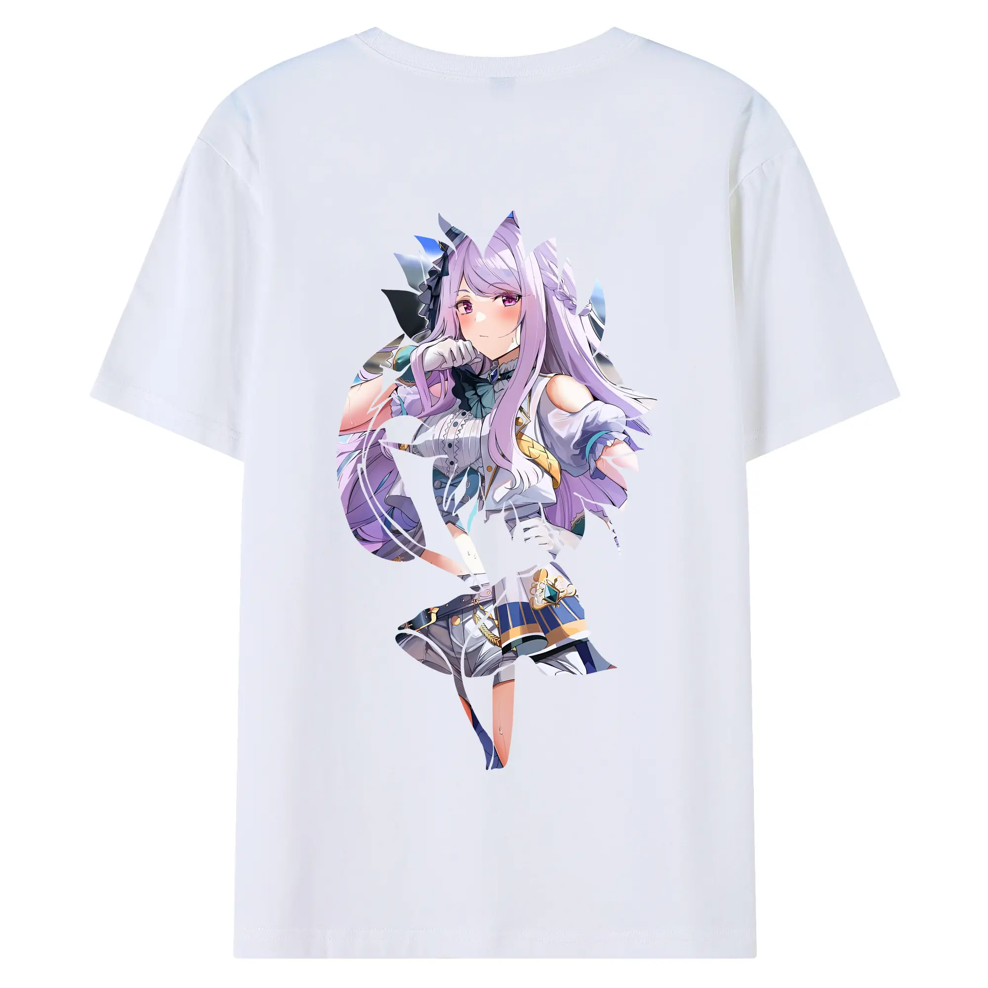 ウマ娘 プリティーダービー グッズ メジロマックイーン - 綿100％ 半袖Tシャツ ・ バックプリント ・ 快適 通気性 ・ 日常使い 散歩 スポーツ用
