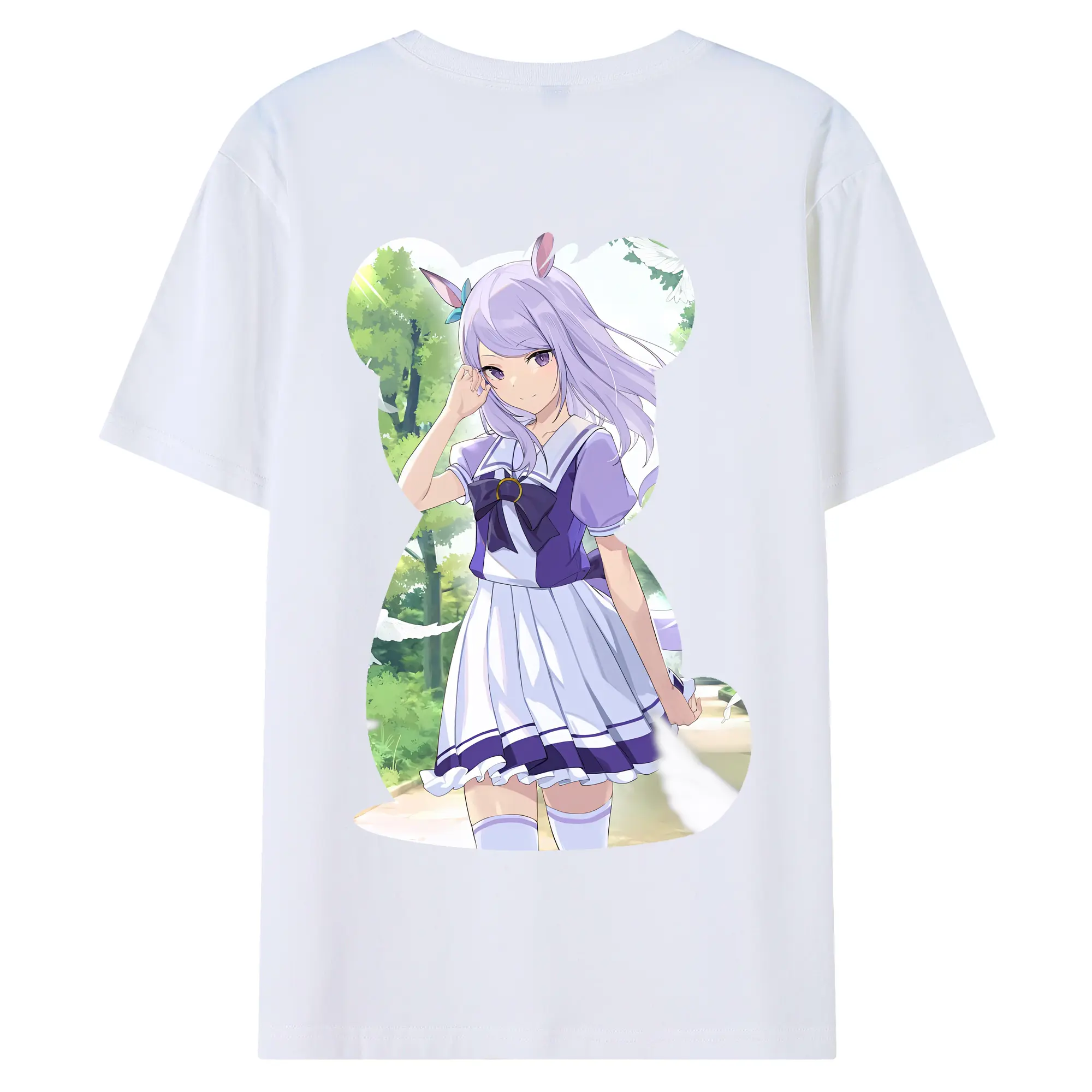 ウマ娘 プリティーダービー グッズ メジロマックイーン - 綿100％ 半袖Tシャツ ・ バックプリント ・ 快適 通気性 ・ 日常使い 散歩 スポーツ用