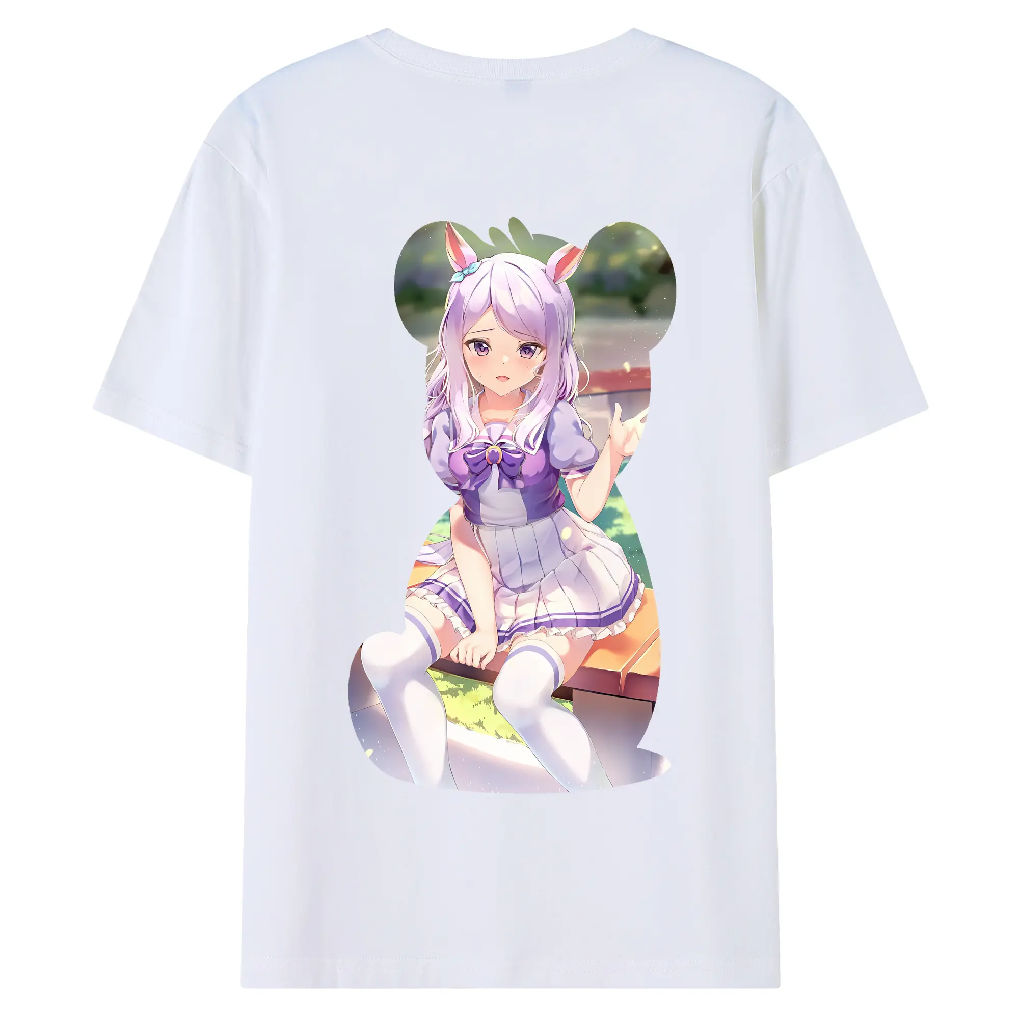 ウマ娘 プリティーダービー グッズ メジロマックイーン - 綿100％ 半袖Tシャツ ・ バックプリント ・ 快適 通気性 ・ 日常使い 散歩 スポーツ用