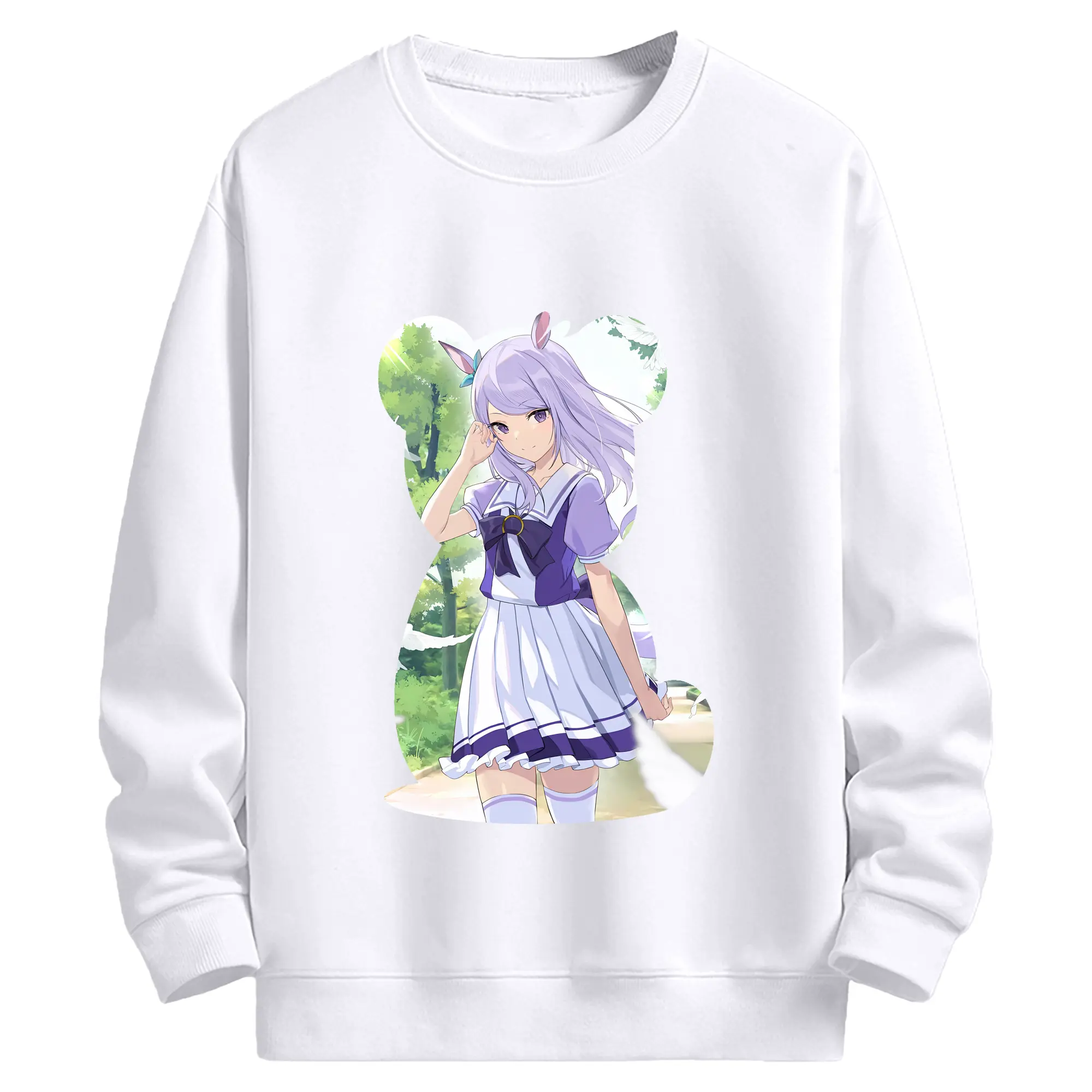 ウマ娘 プリティーダービー グッズ メジロマックイーン - 高品質 クルーネック スウェット ・ コットン59％ ポリエステル41％ ・ ユニセックス 長袖 トレーナー ・ カジュアル デイリー スポーツ 散歩用