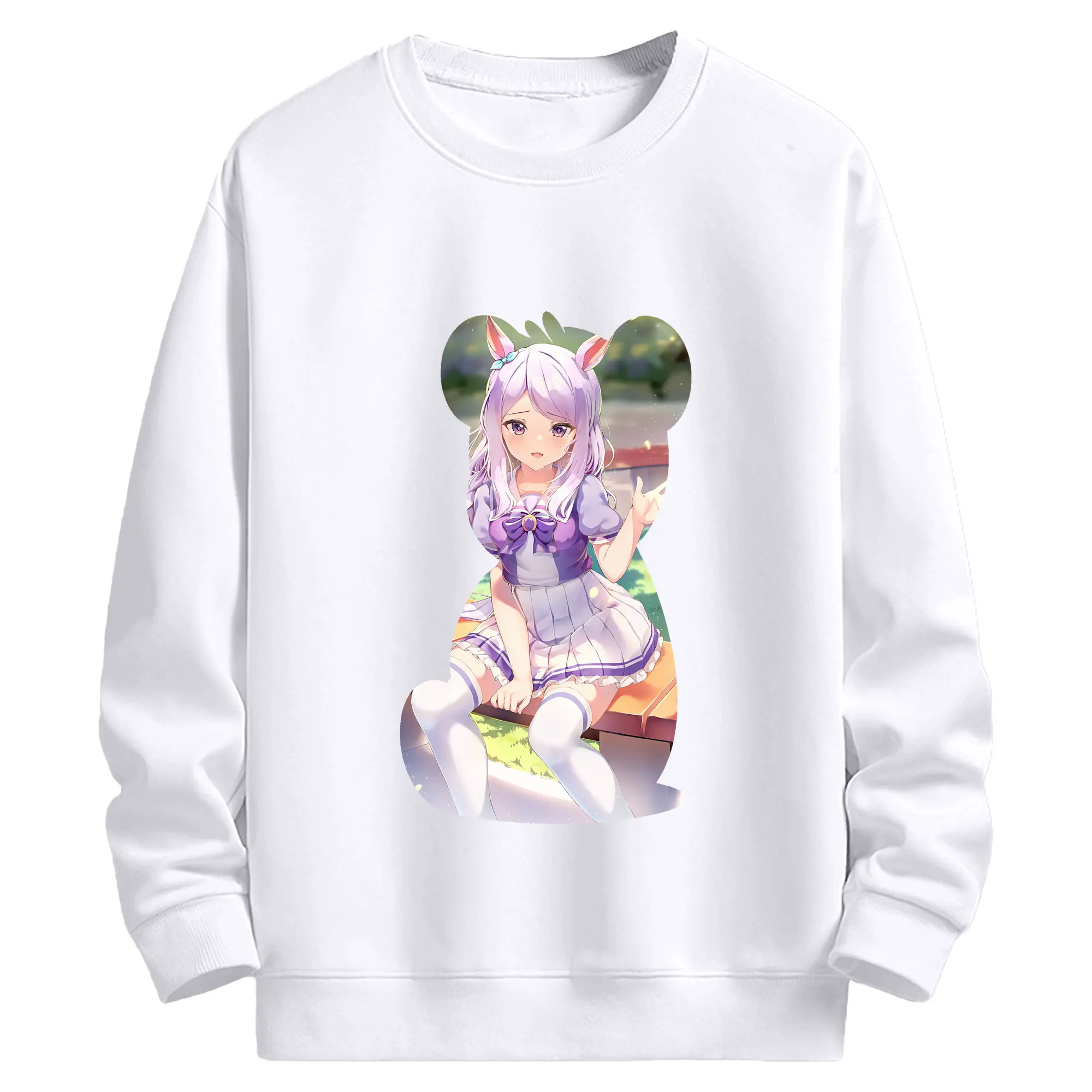 ウマ娘 プリティーダービー グッズ メジロマックイーン - 高品質 クルーネック スウェット ・ コットン59％ ポリエステル41％ ・ ユニセックス 長袖 トレーナー ・ カジュアル デイリー スポーツ 散歩用