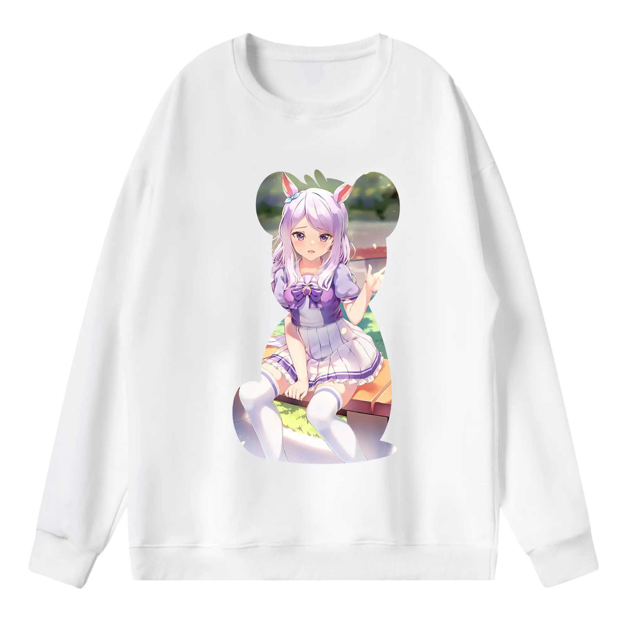 ウマ娘 プリティーダービー グッズ メジロマックイーン - 薄手 クルーネック スウェット 裏毛260g · ポリエステル 春秋向け カジュアル 男女兼用 · トレーナー デイリー スポーツ 散歩に最適